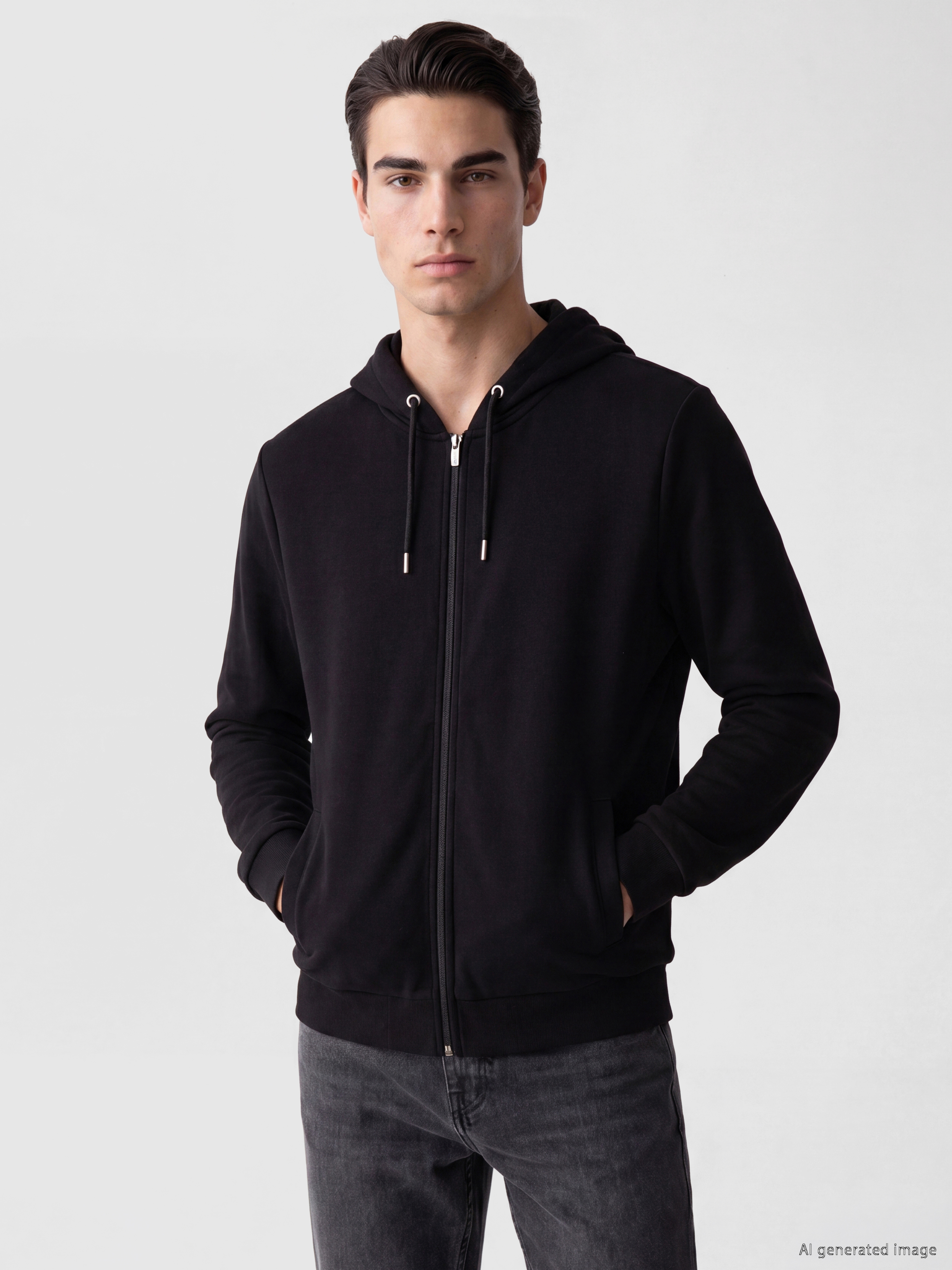 LCWAIKIKI Classic Kapüşonlu Erkek Fermuarlı Sweatshirt