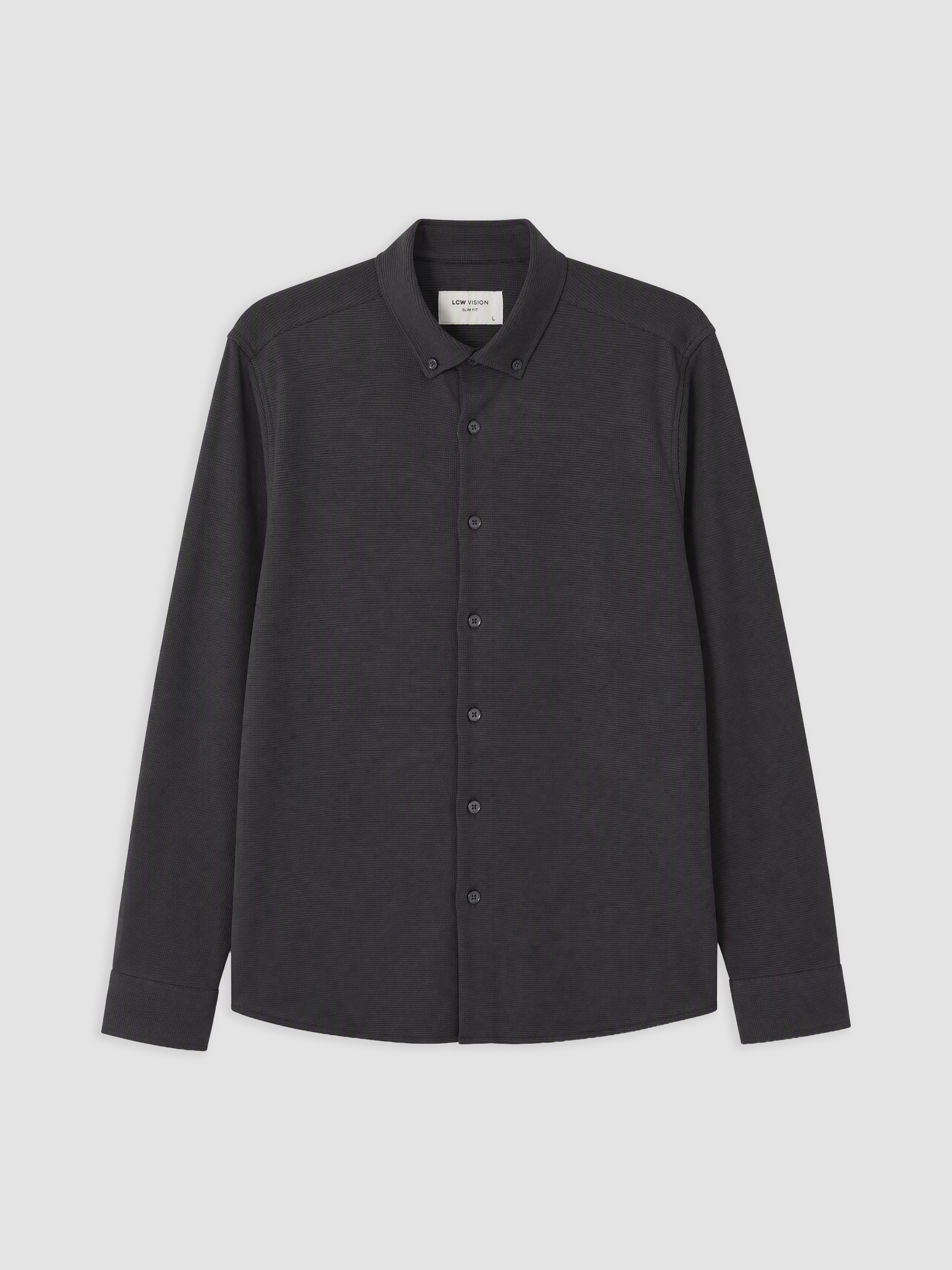 LCW Vision Slim Fit Dokulu Erkek Gömlek görsel 5