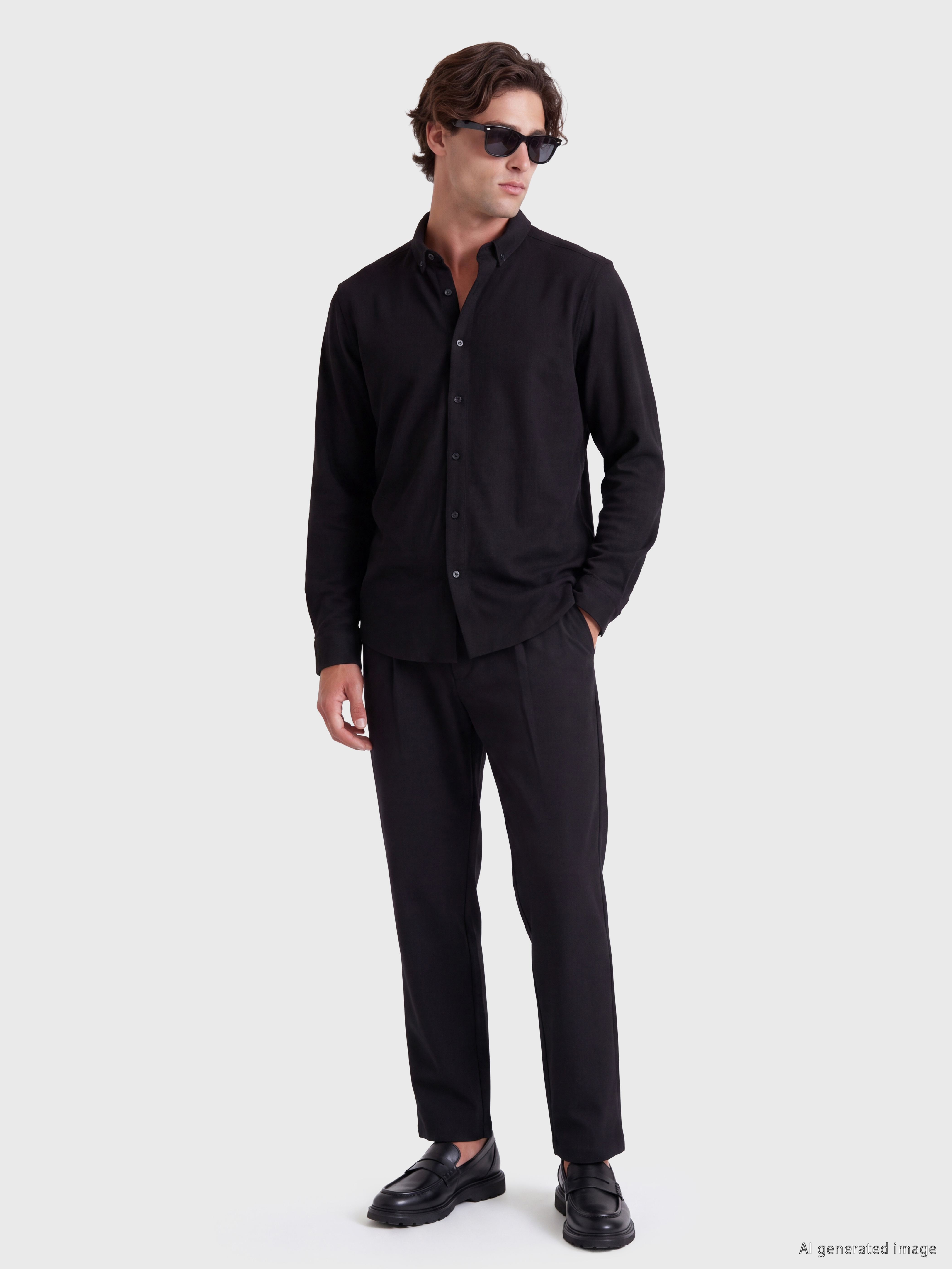 LCW Vision Slim Fit Dokulu Erkek Gömlek görsel 2