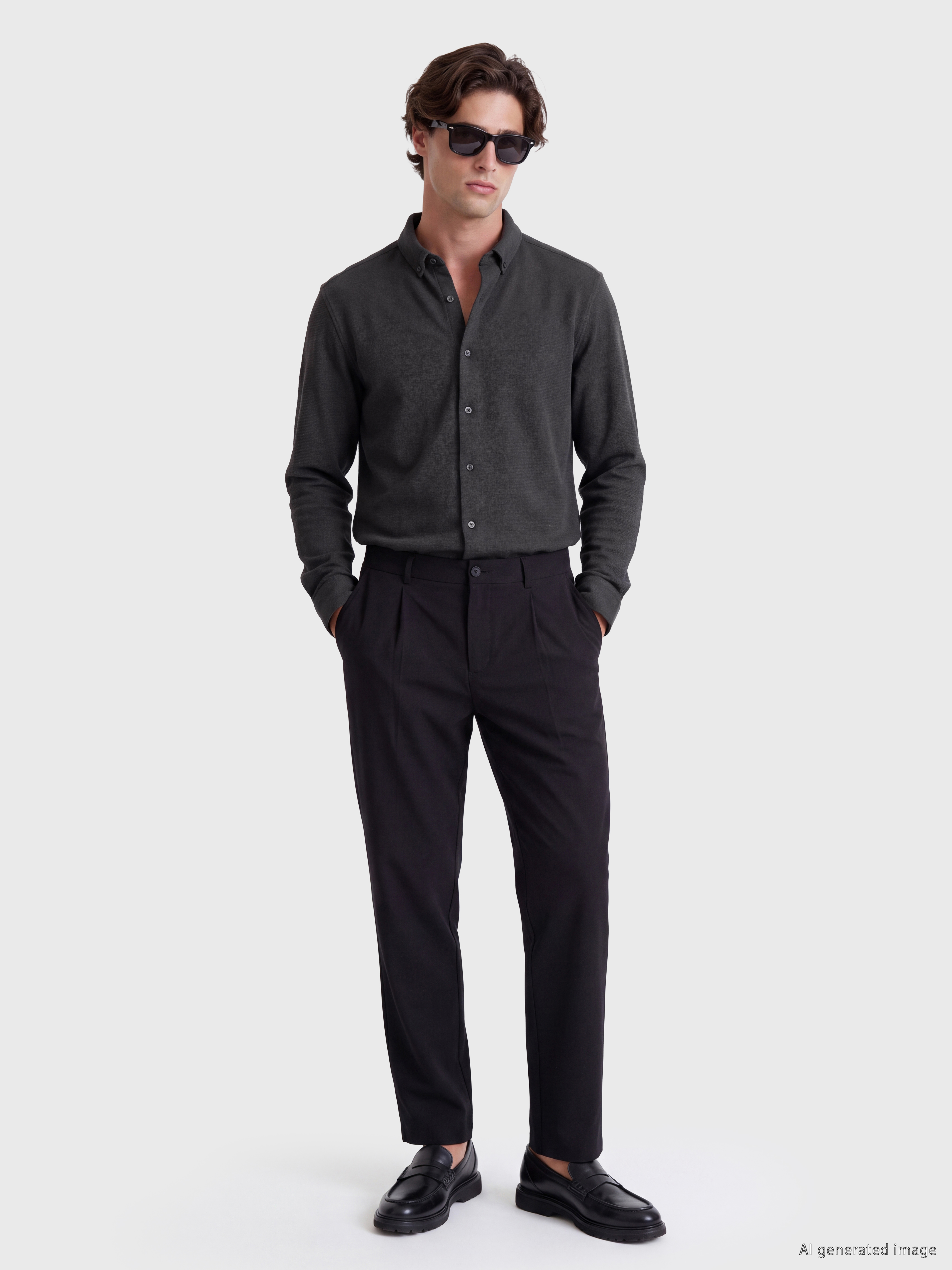LCW Vision Slim Fit Dokulu Erkek Gömlek görsel 2