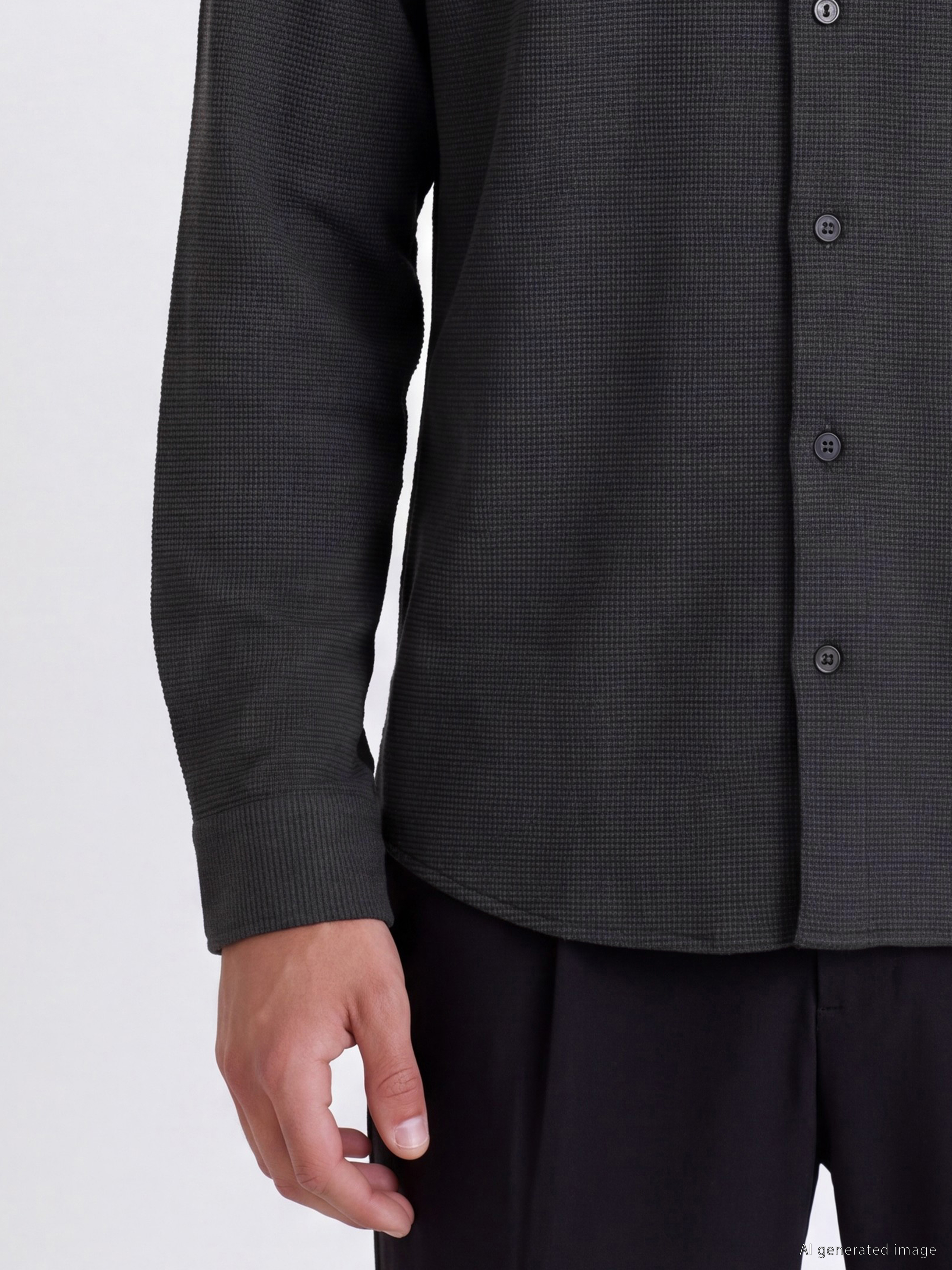 LCW Vision Slim Fit Dokulu Erkek Gömlek görsel 3