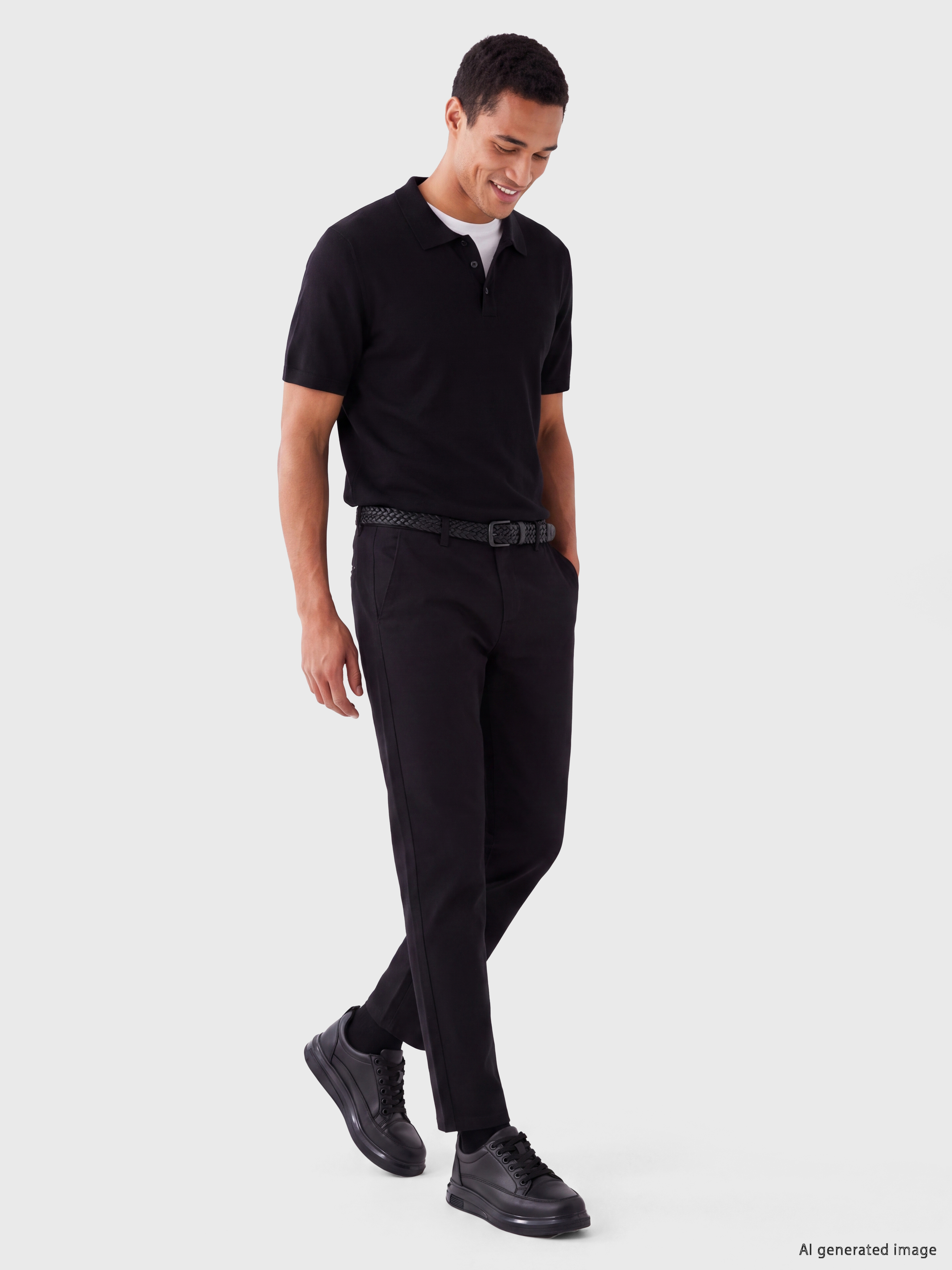 LCW Vision Polo Yaka Erkek Triko Tişört görsel 2