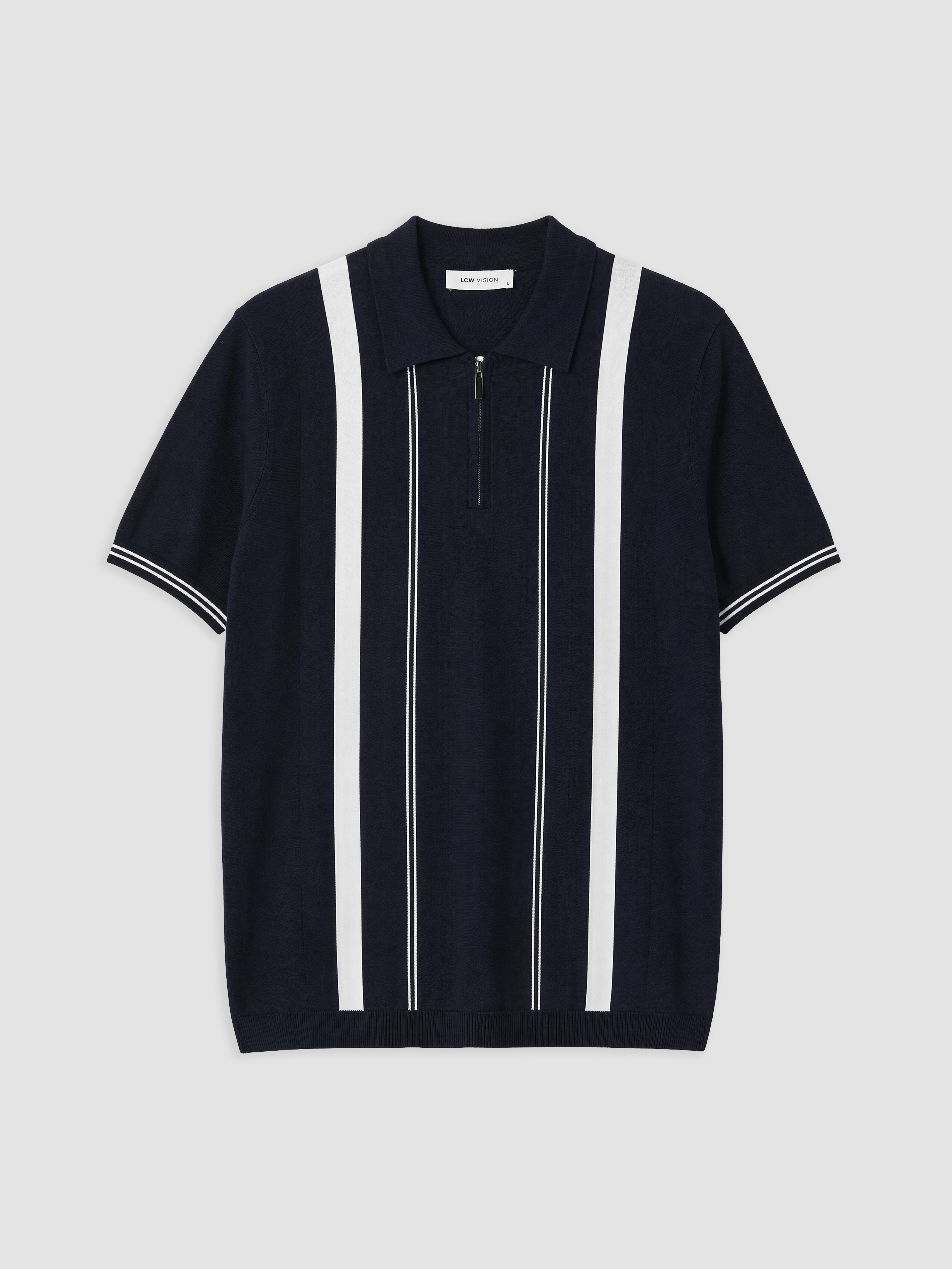 LCW Vision Polo Yaka Çizgili Erkek Triko Kazak görsel 5