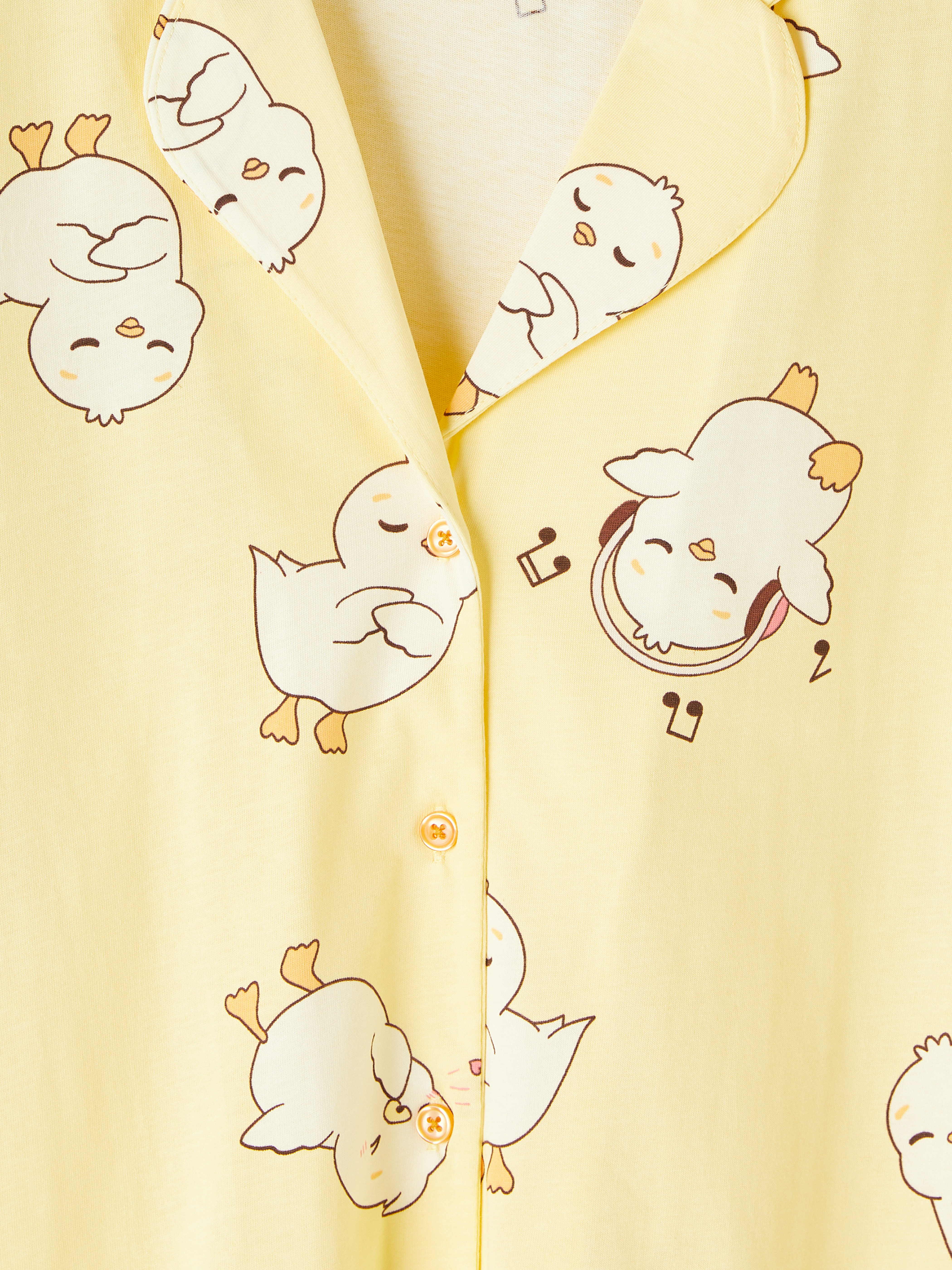 LCW Young Gömlek Yaka Desenli Kadın Pijama Takım görsel 7