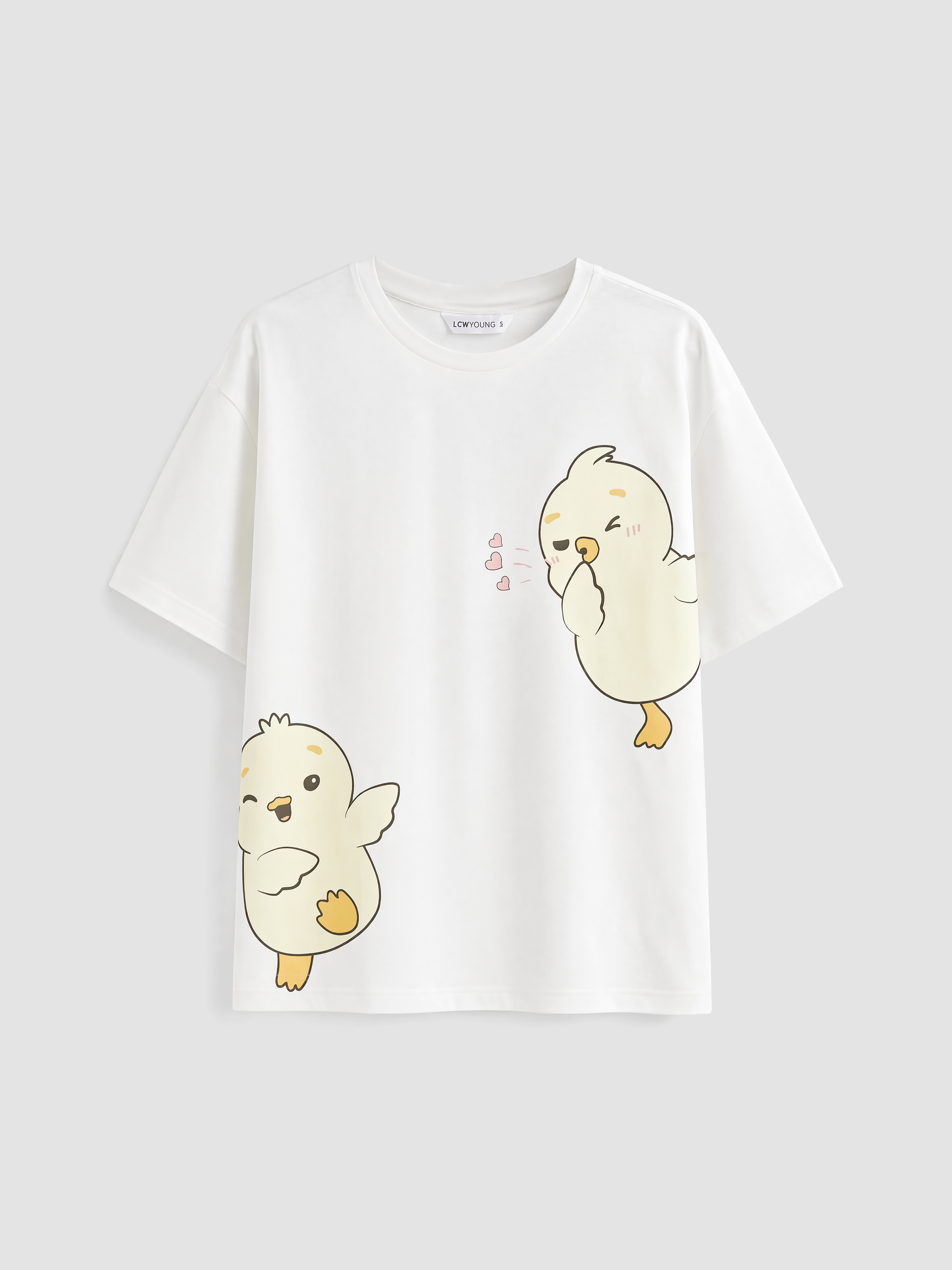 LCW Young Bisiklet Yaka Civciv Baskılı Kadın Pijama Takımı görsel 6