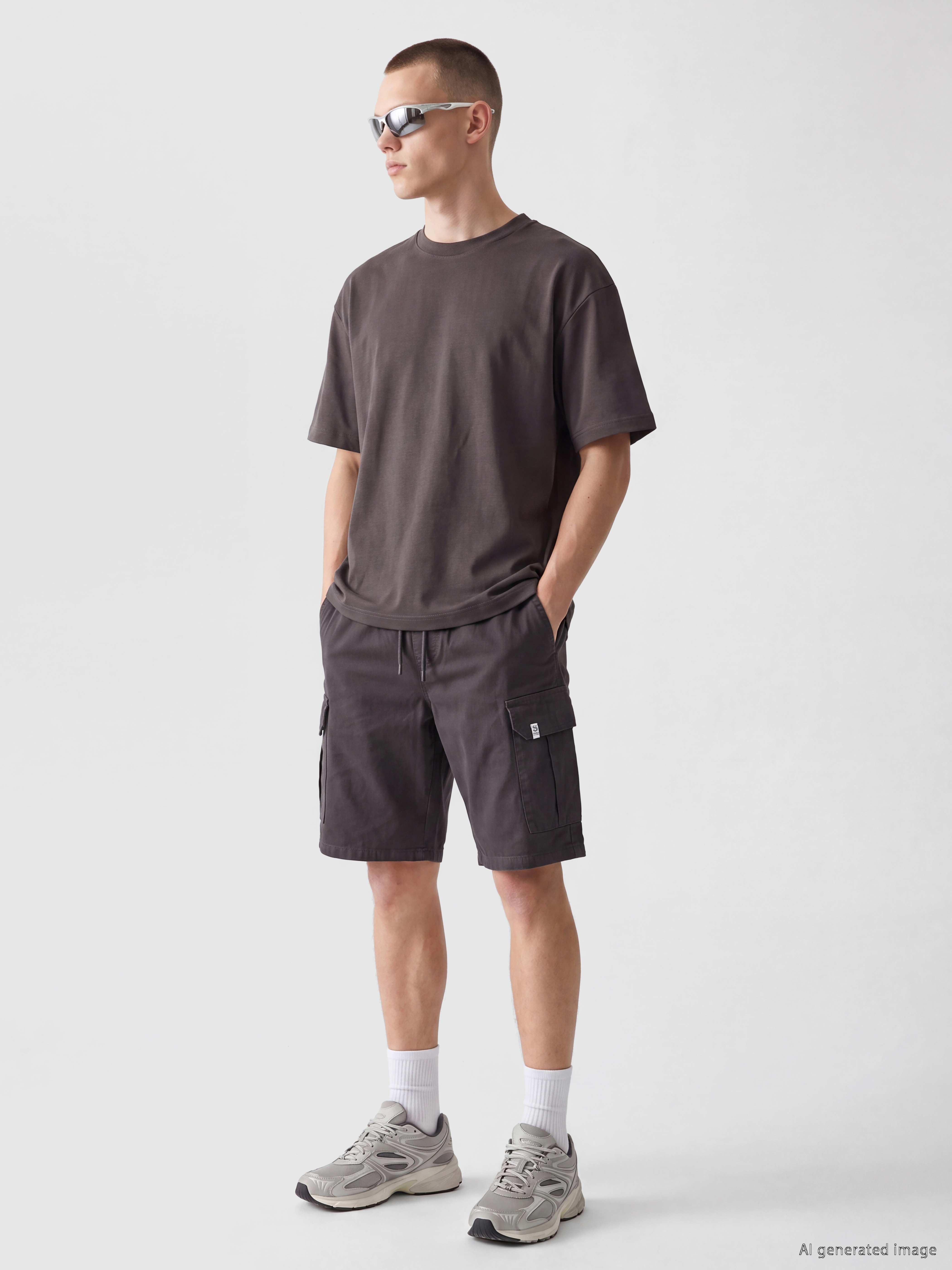 XSIDE Regular Fit Gabardin Erkek Kargo Şort görsel 2