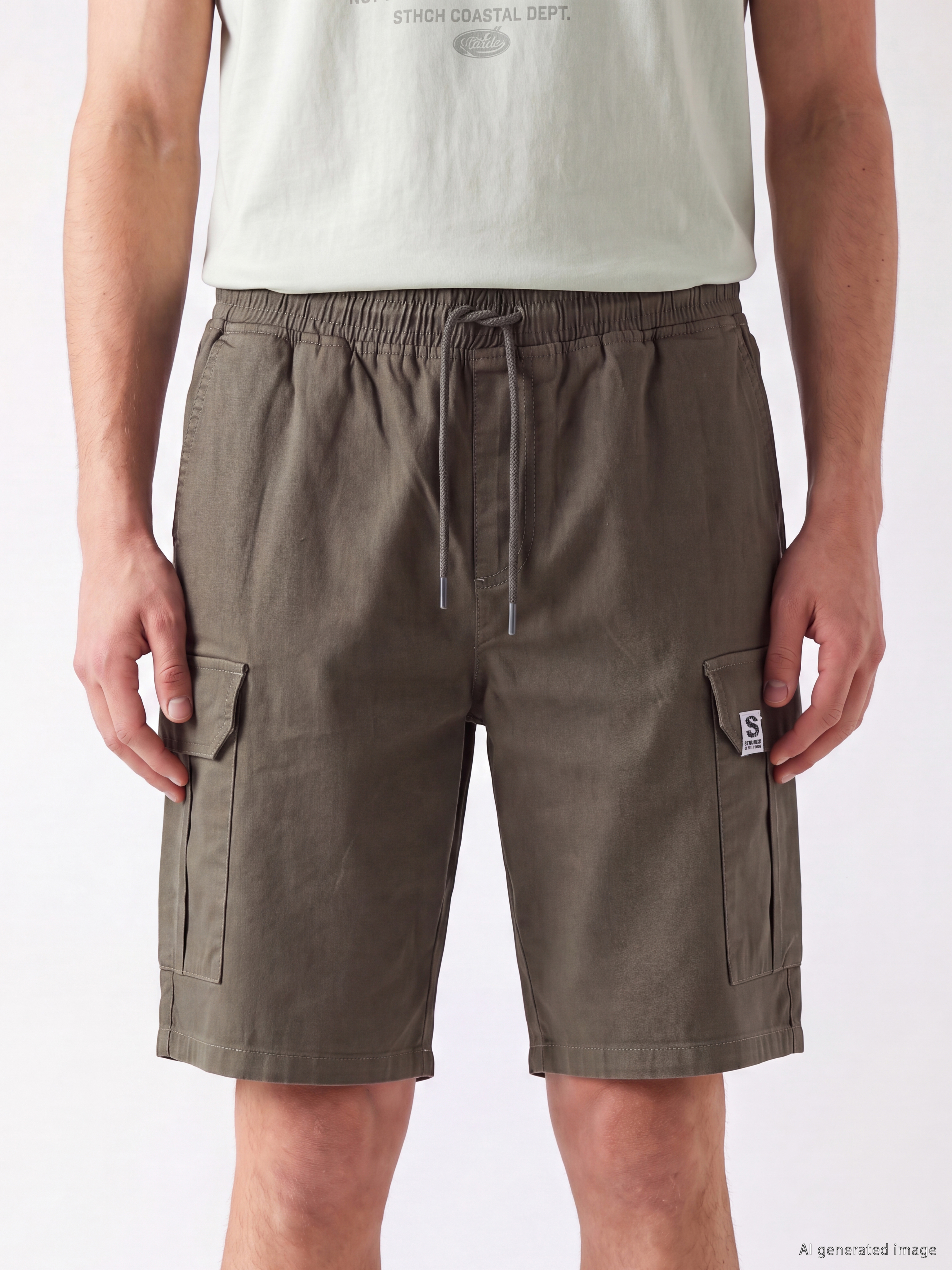 XSIDE Erkek Gabardin Kargo Şort görsel 3