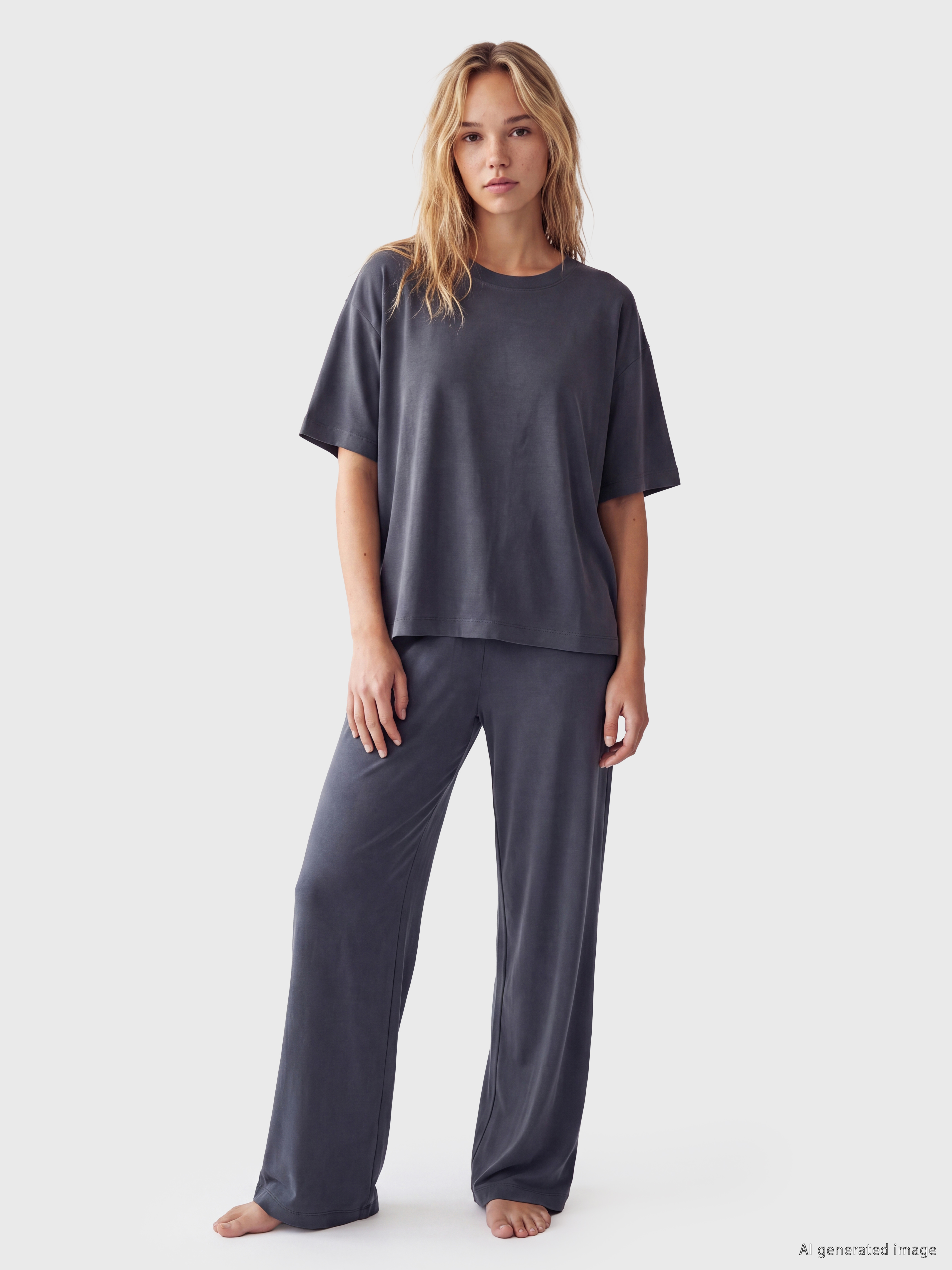 LCW DREAM Bisiklet Yaka Kadın Pijama Takımı görsel 2