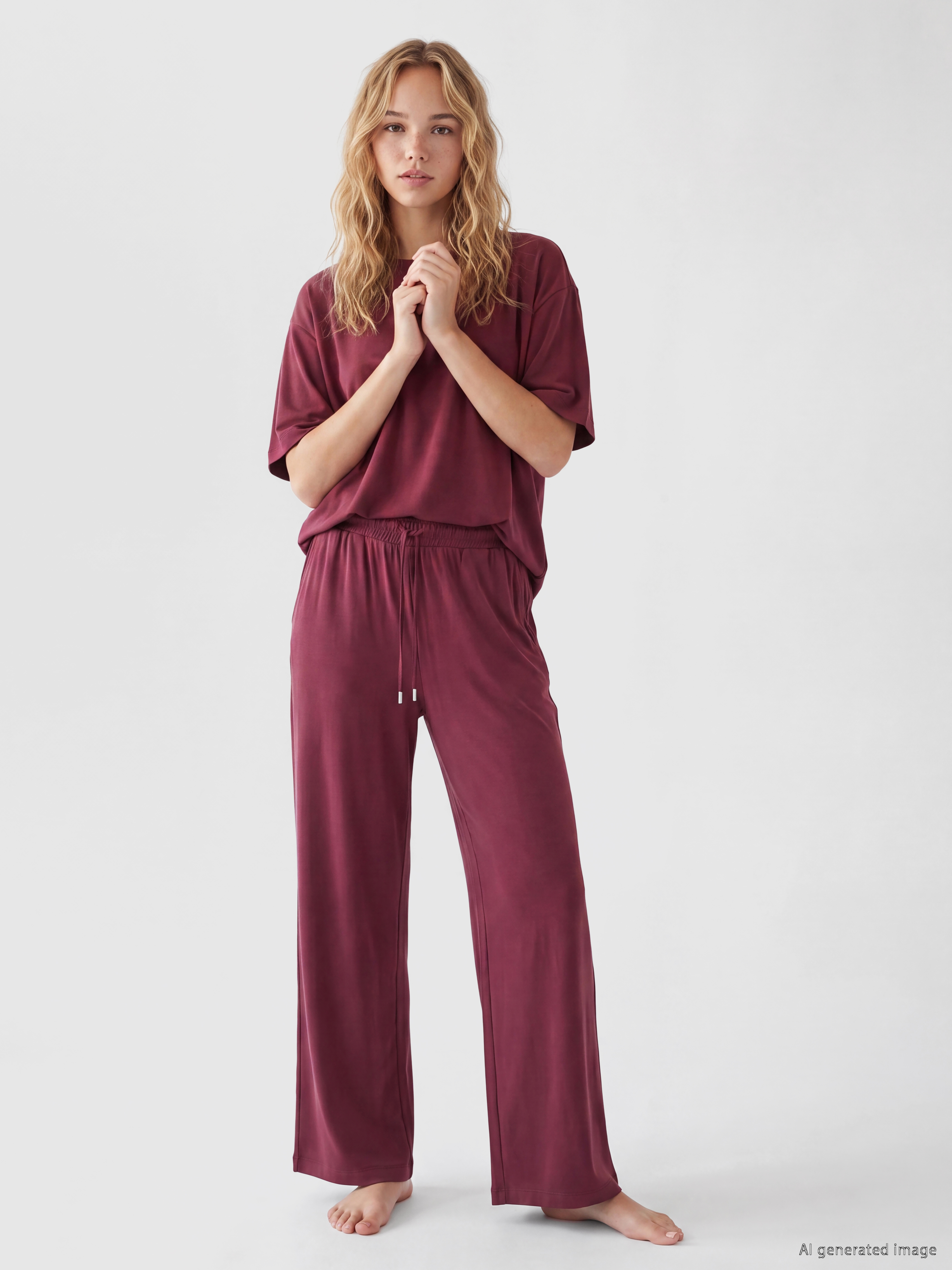 LCW DREAM Bisiklet Yaka Kadın Pijama Takımı