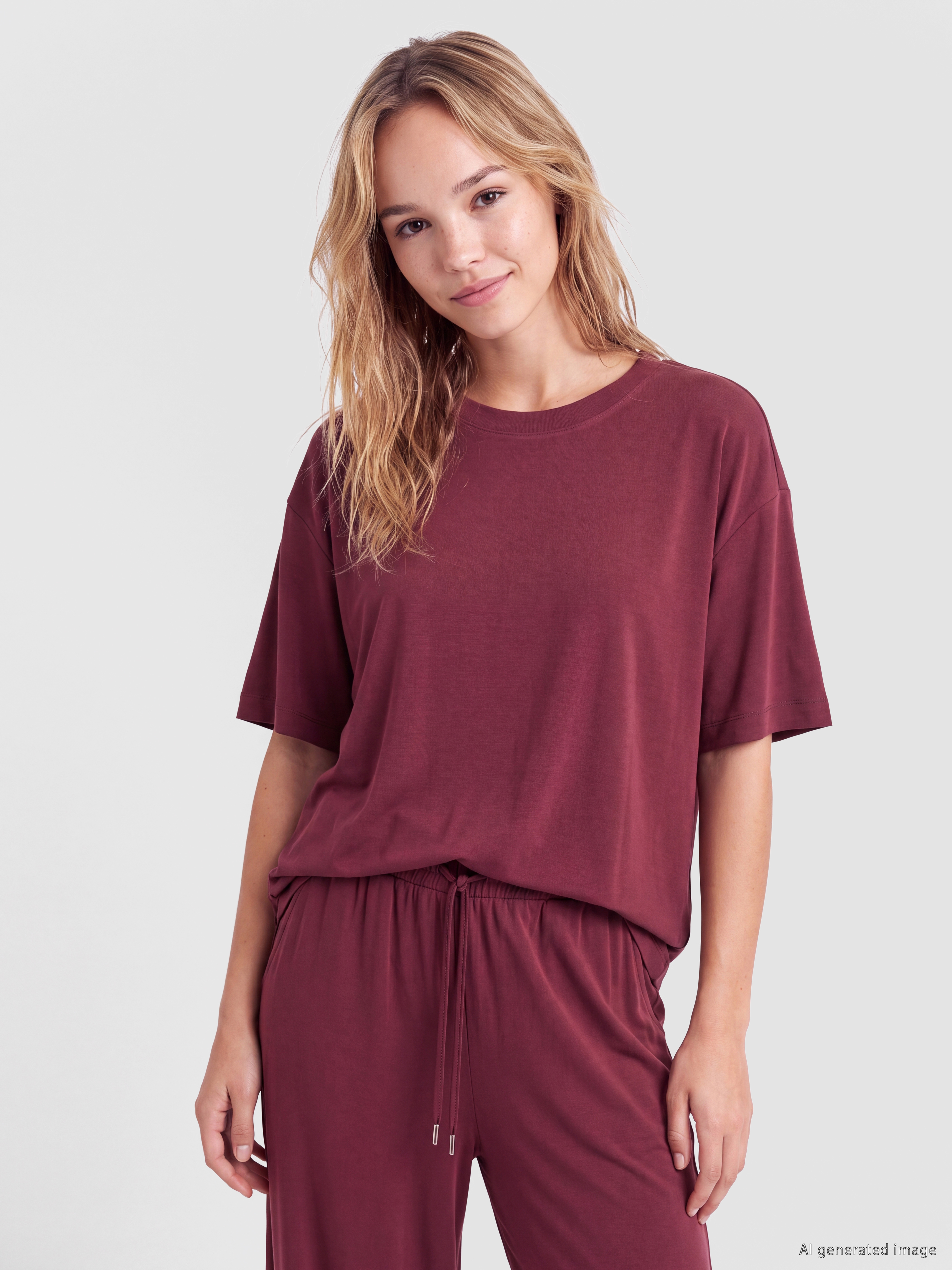 LCW DREAM Bisiklet Yaka Kadın Pijama Takımı görsel 2