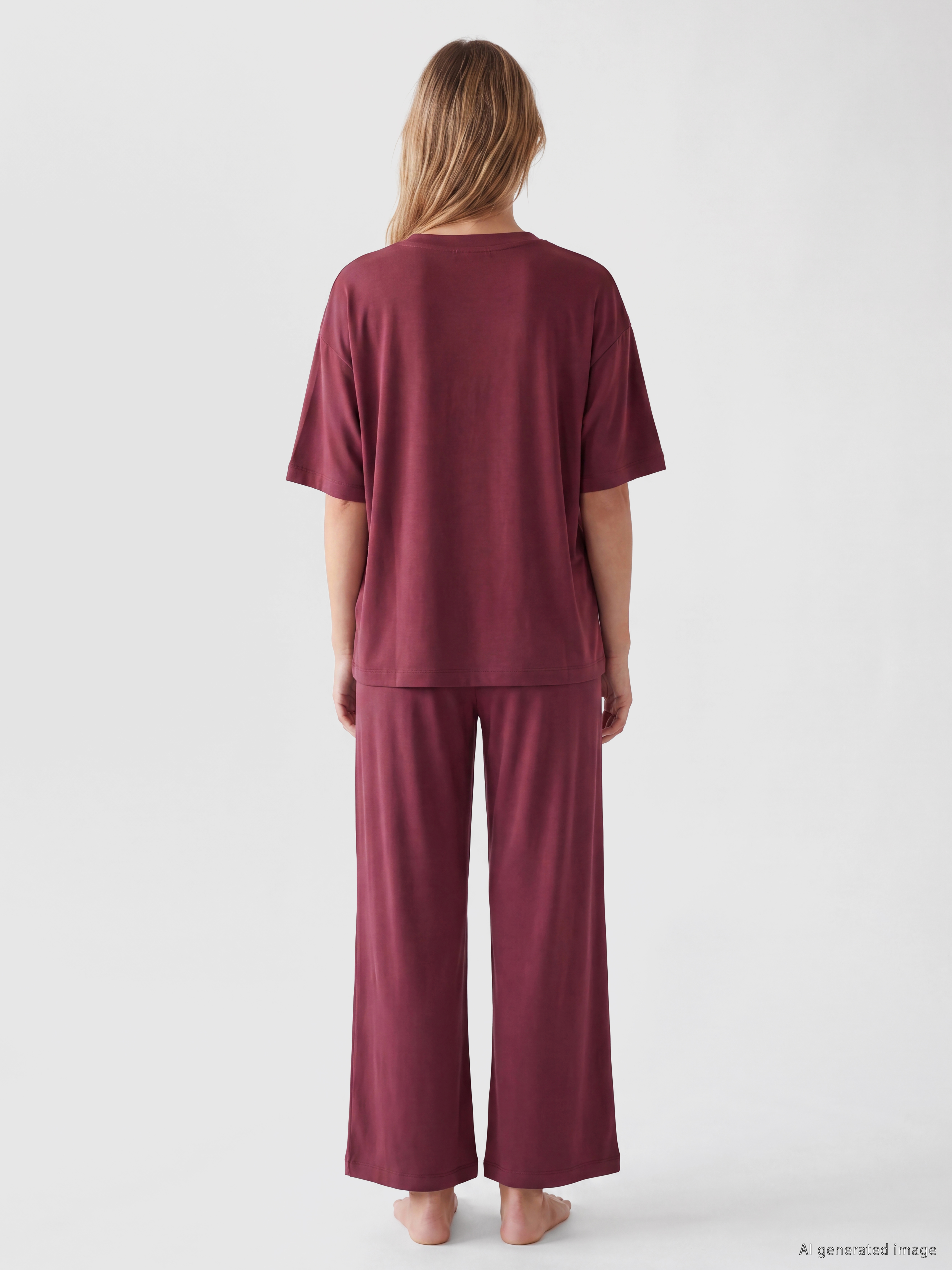 LCW DREAM Bisiklet Yaka Kadın Pijama Takımı görsel 4