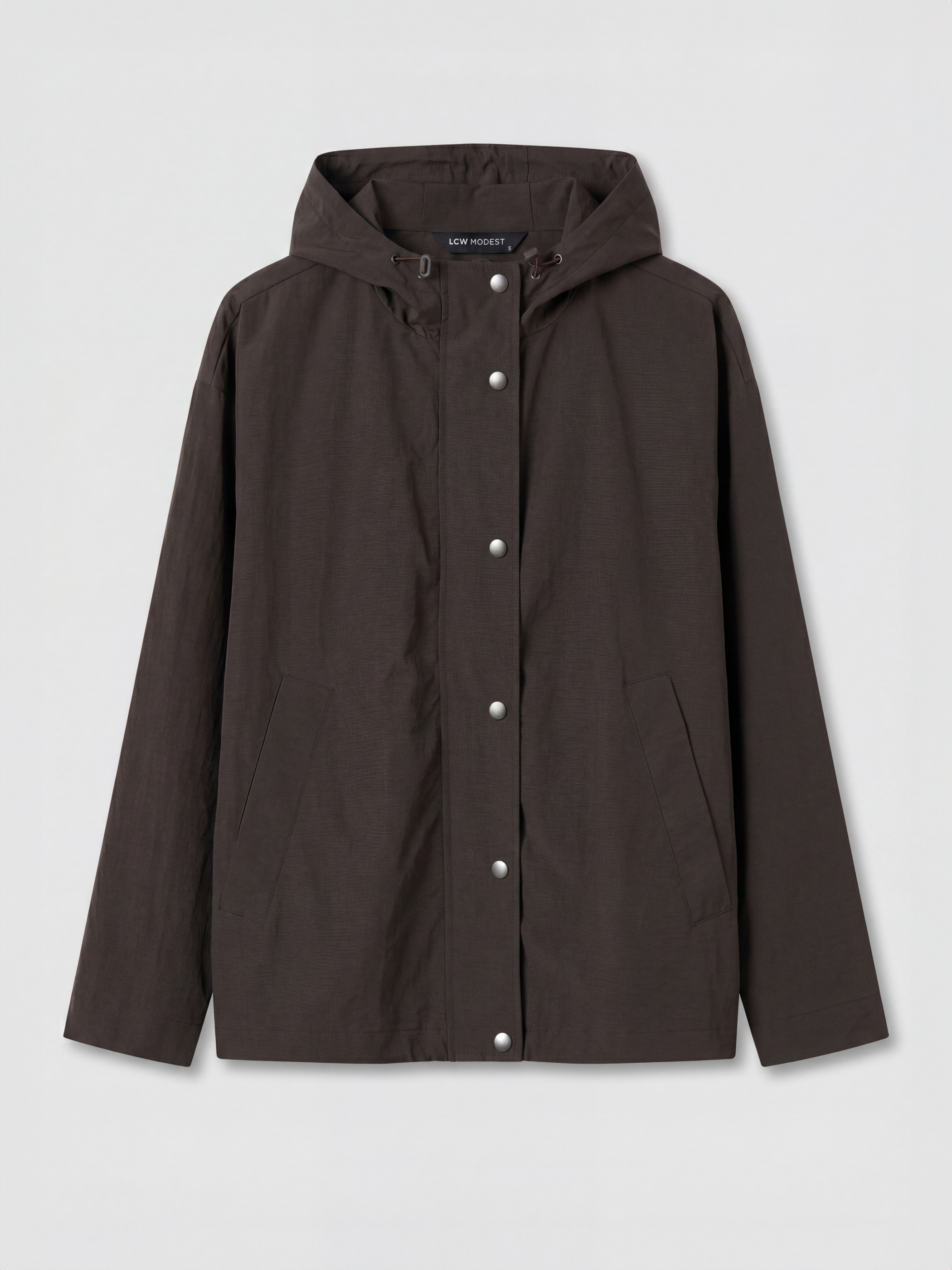 LCW Modest Kapüşonlu Oversize Kadın Yağmurluk görsel 5