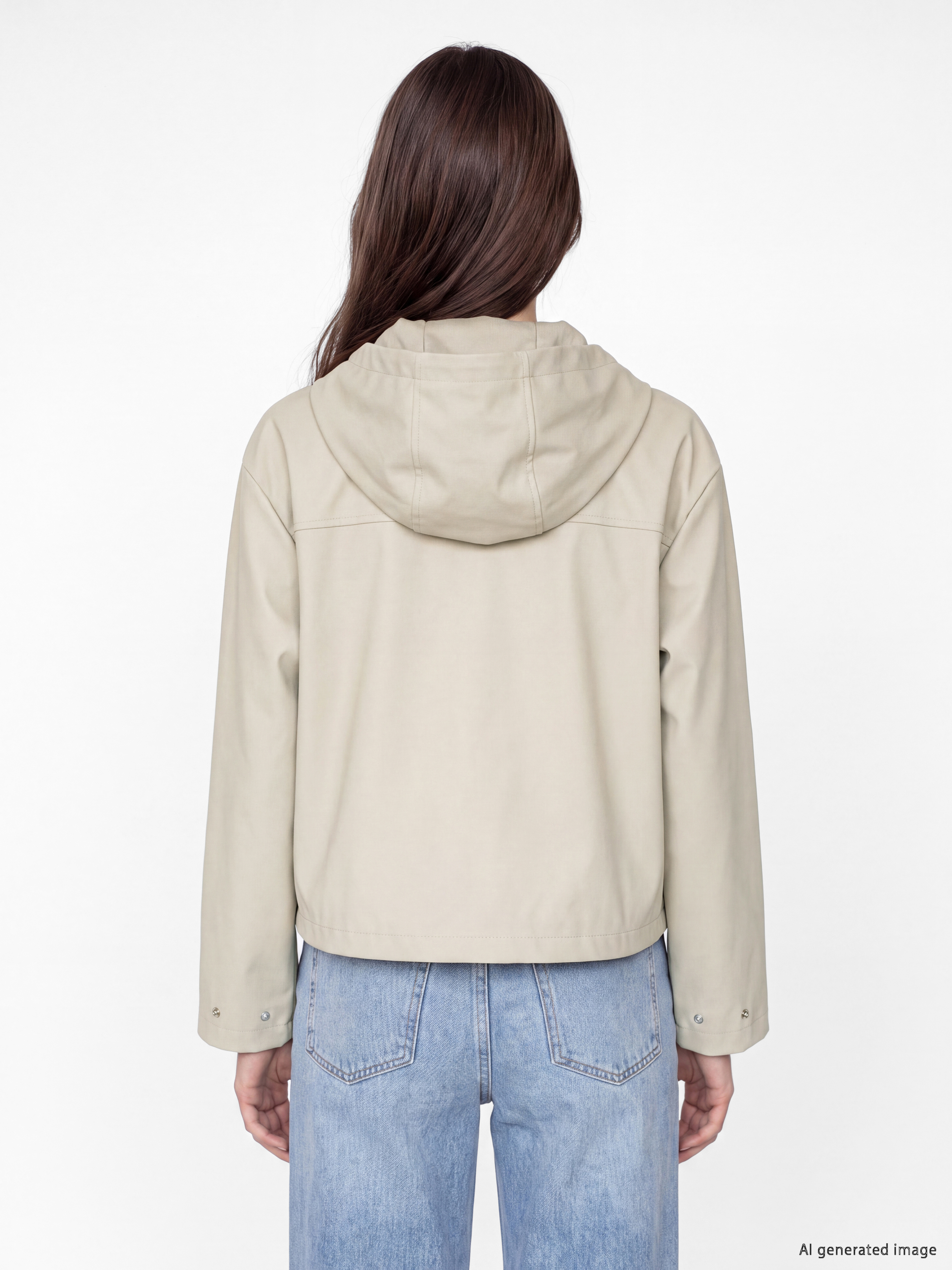 LCW Modest Kapüşonlu Oversize Kadın Yağmurluk görsel 5