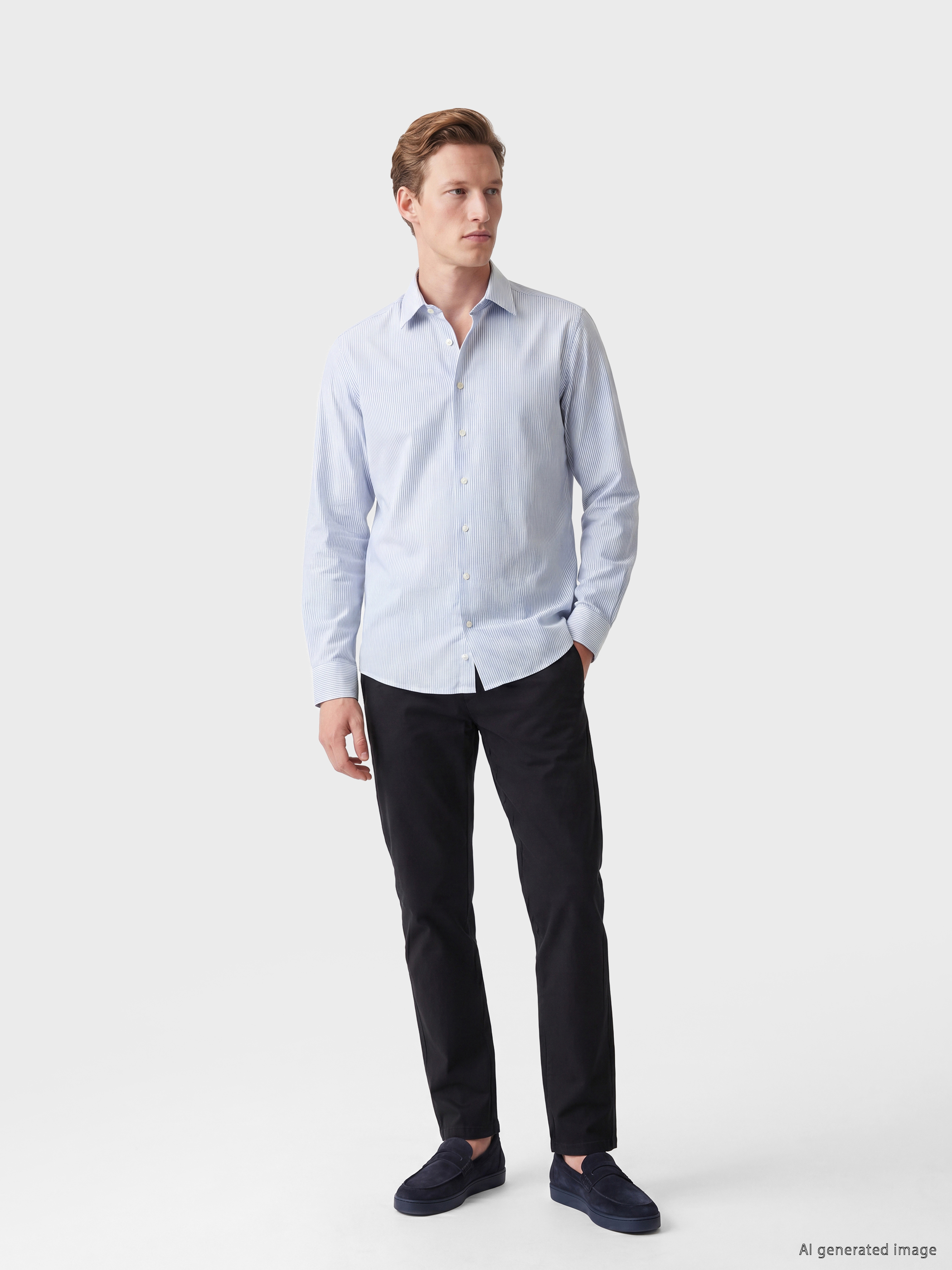 SOUTHBLUE Regular Fit Çizgili Oxford Erkek Gömlek görsel 3