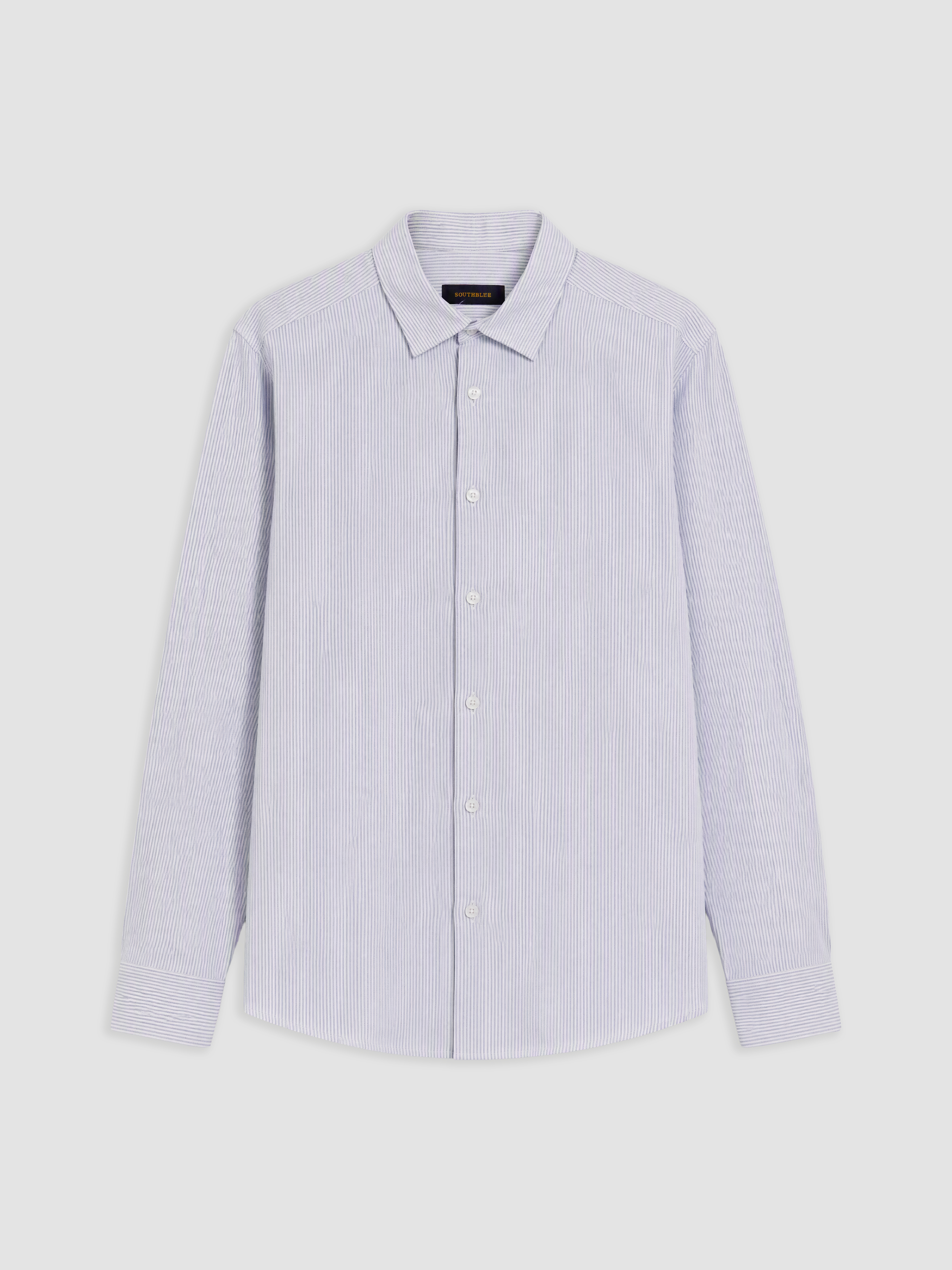 SOUTHBLUE Regular Fit Çizgili Oxford Erkek Gömlek görsel 6