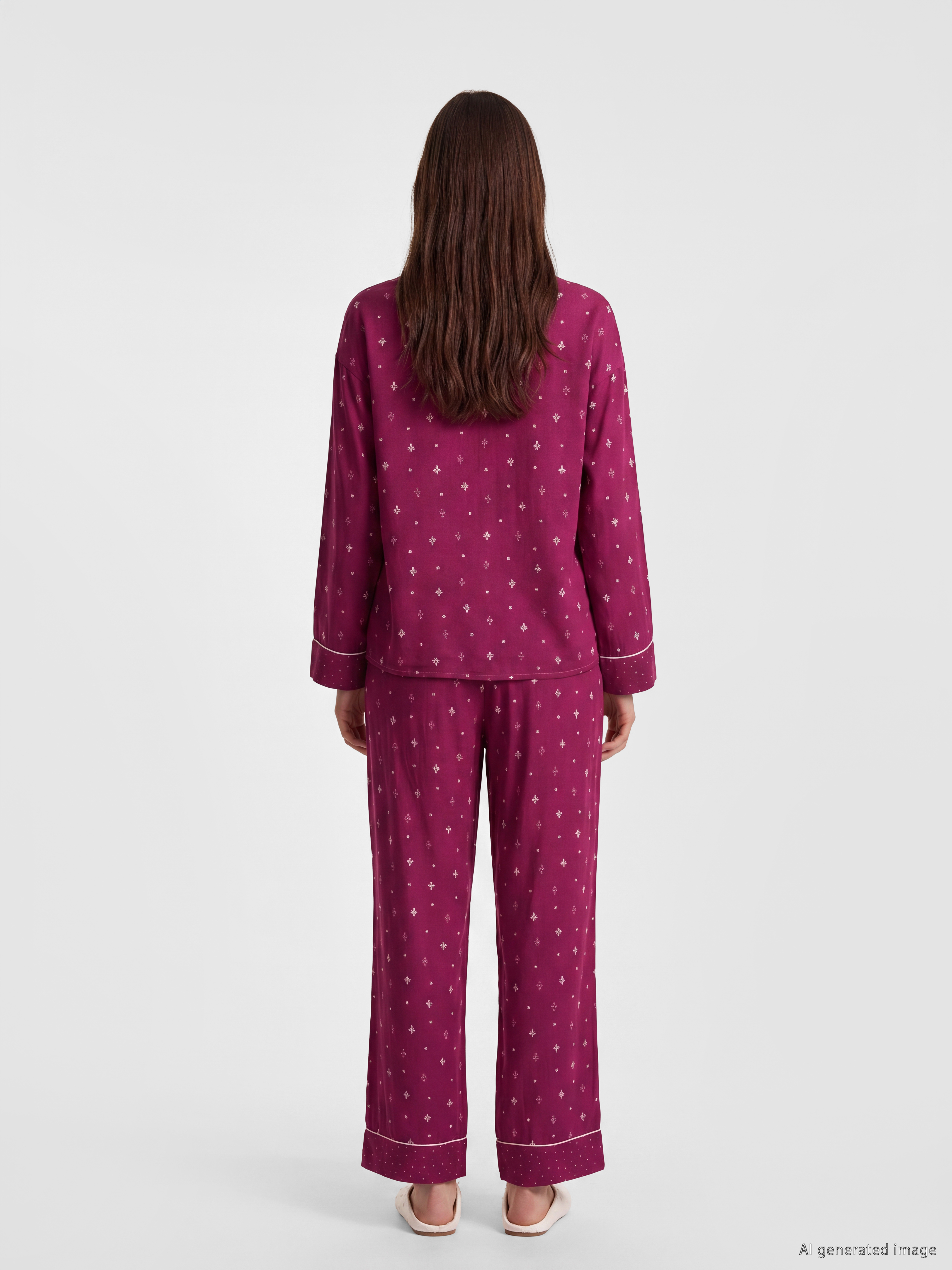 LCW DREAM Gömlek Yaka Desenli Kadın Pijama Takım görsel 4