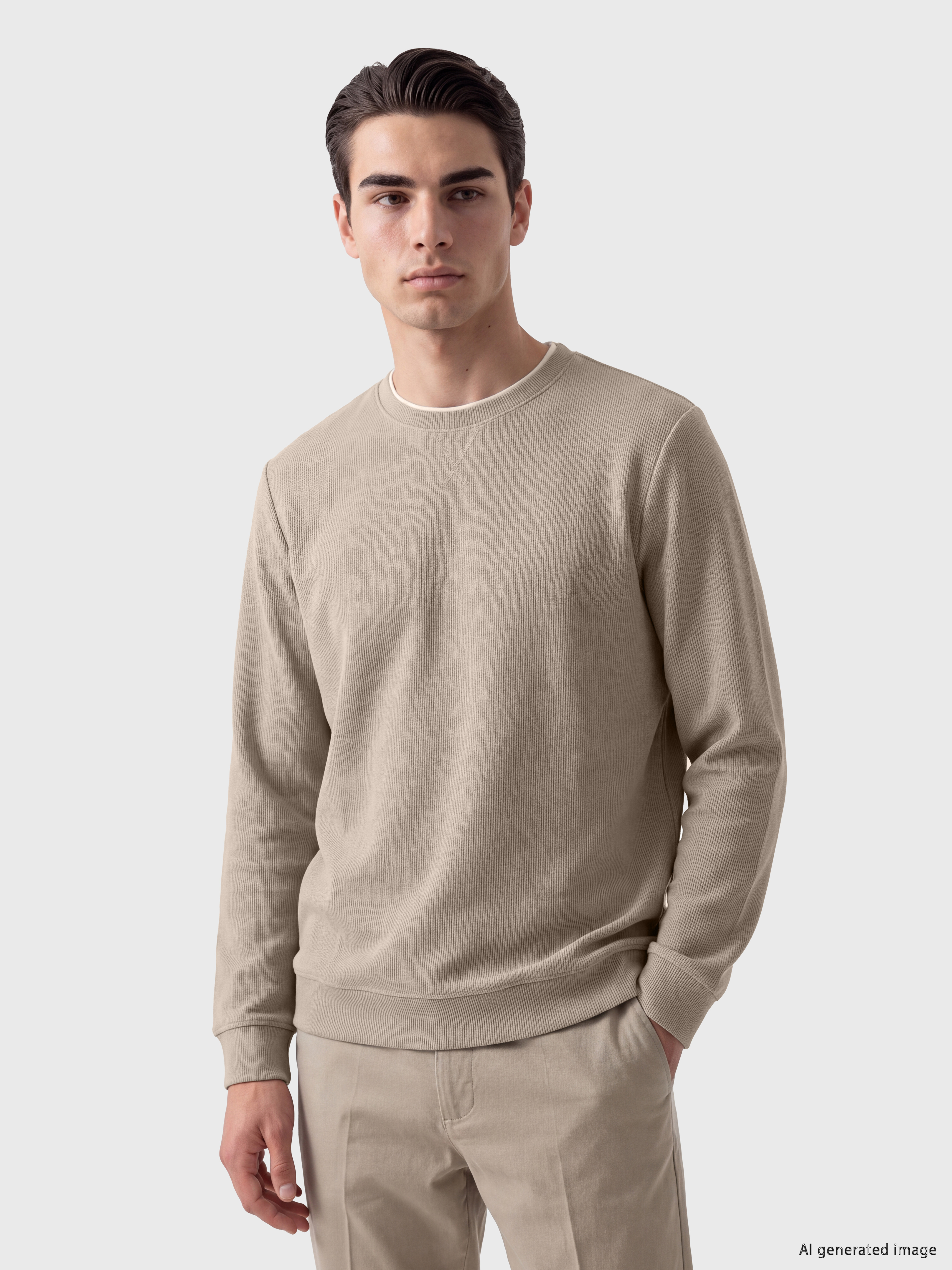 LCWAIKIKI Classic Bisiklet Yaka Erkek Sweatshirt