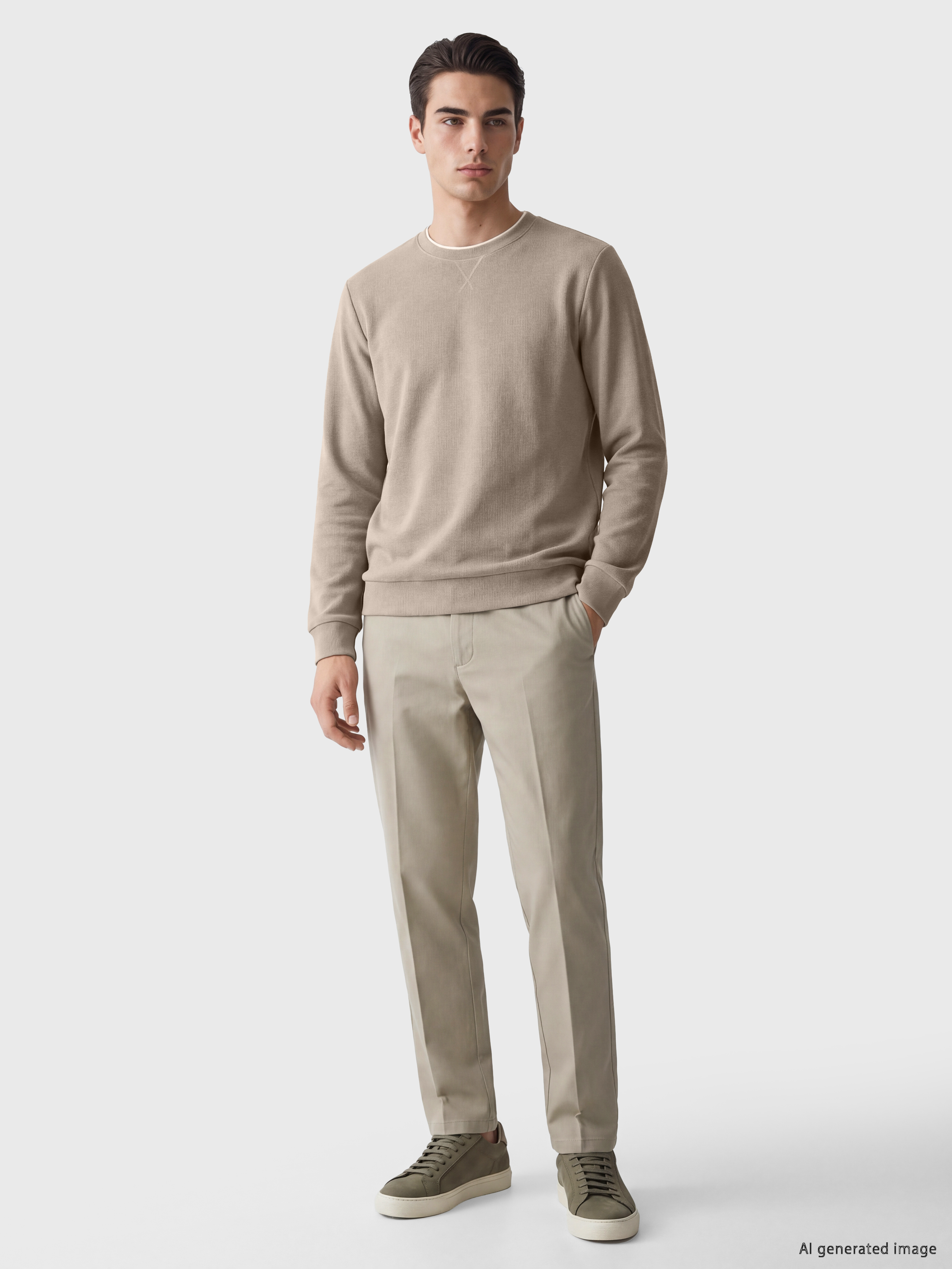 LCWAIKIKI Classic Bisiklet Yaka Erkek Sweatshirt görsel 2