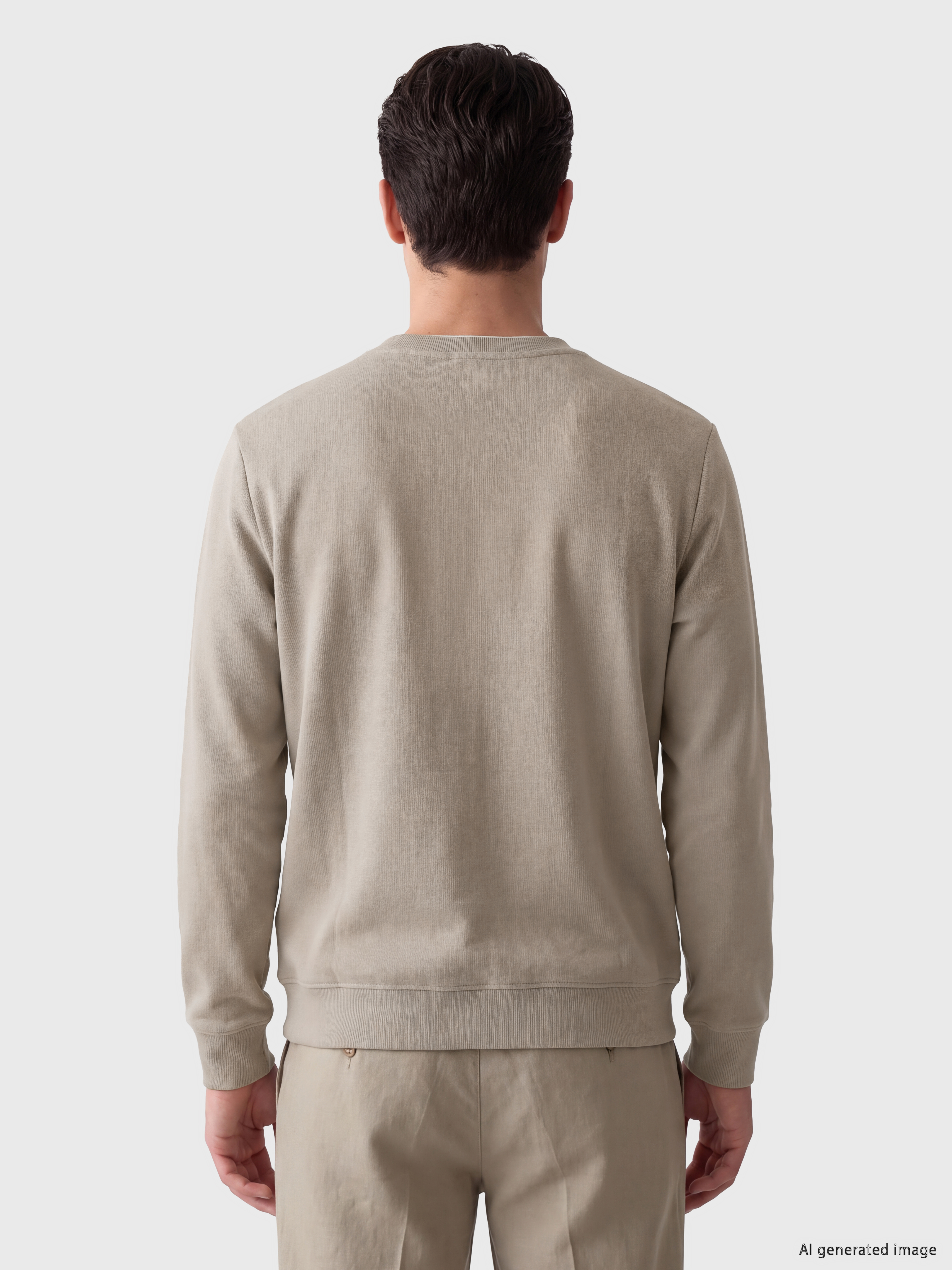 LCWAIKIKI Classic Bisiklet Yaka Erkek Sweatshirt görsel 3