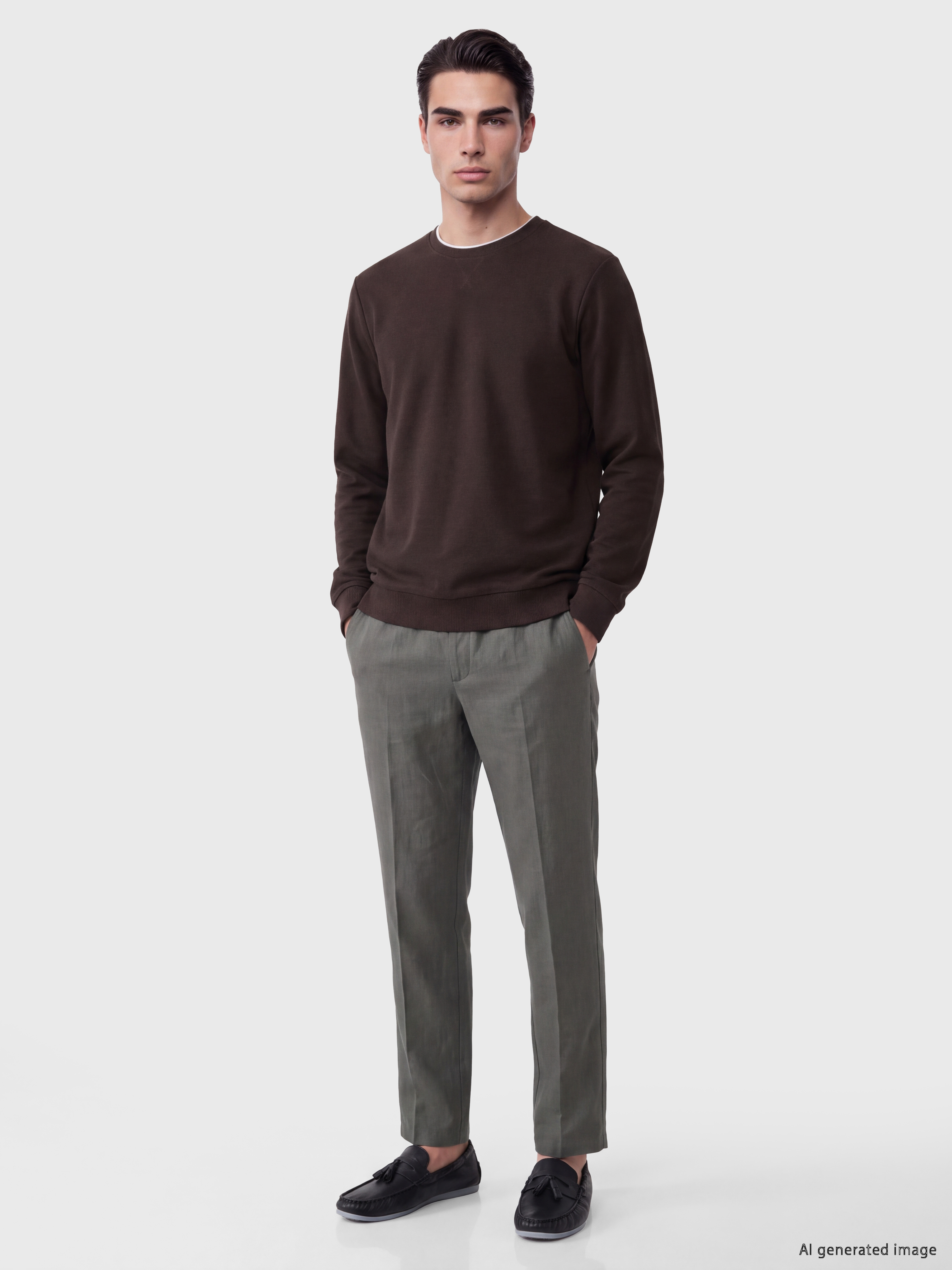 LCWAIKIKI Classic Bisiklet Yaka Erkek Sweatshirt görsel 2