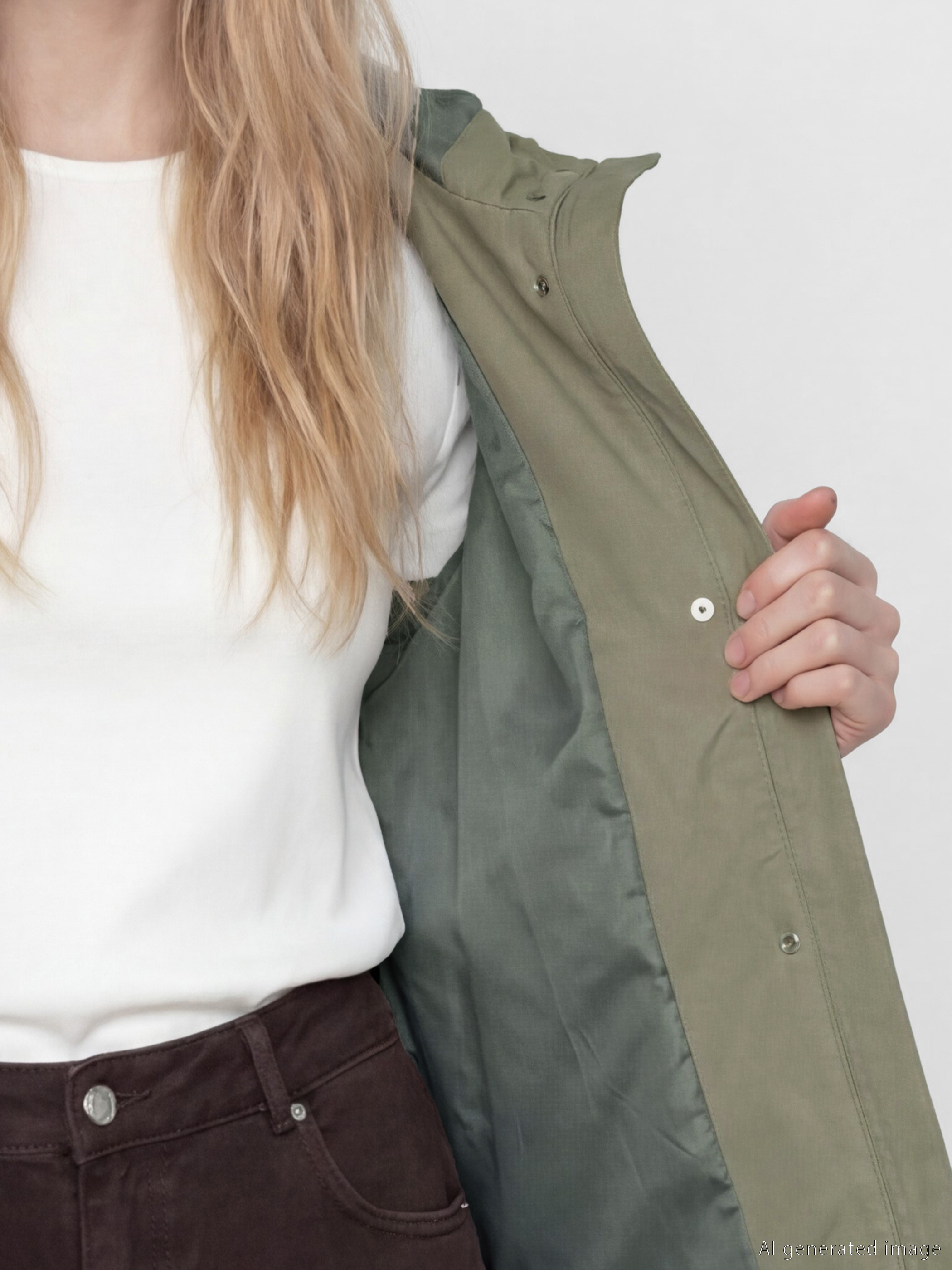 XSIDE Kapüşonlu Oversize Kadın Ceket görsel 3