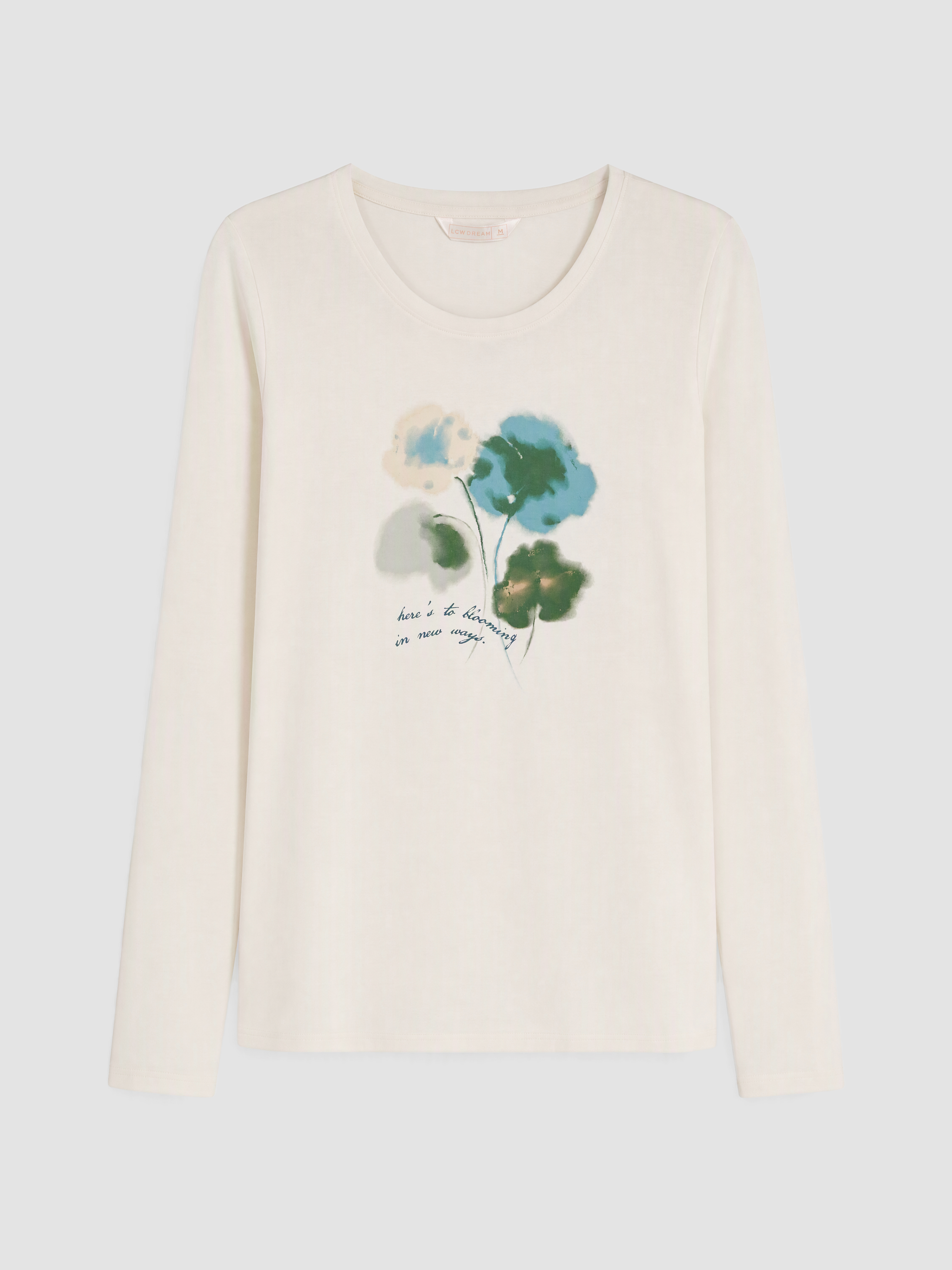 LCW DREAM Bisiklet Yaka Çiçekli Kadın Pijama Takımı görsel 6