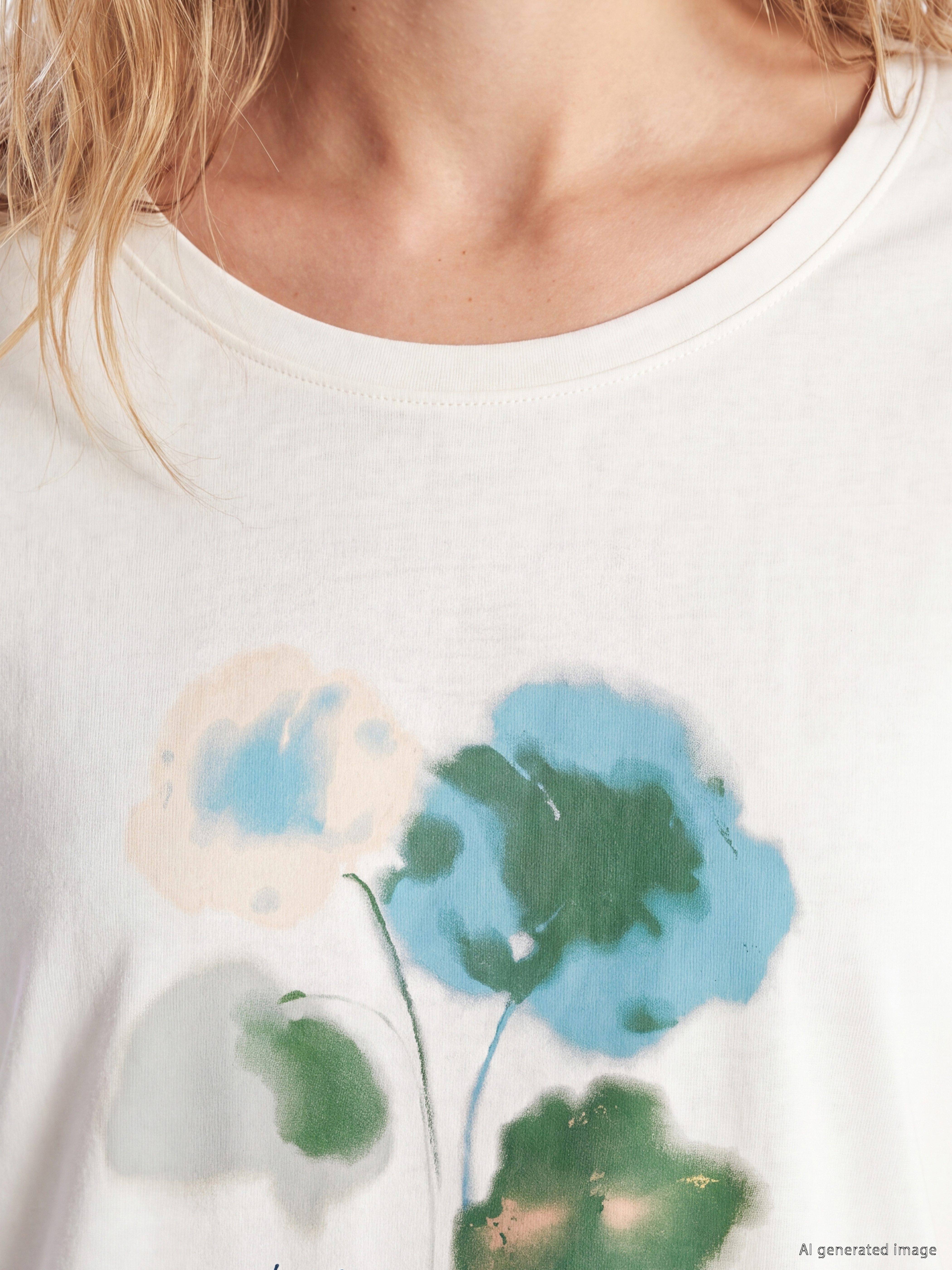 LCW DREAM Bisiklet Yaka Çiçekli Kadın Pijama Takımı görsel 3