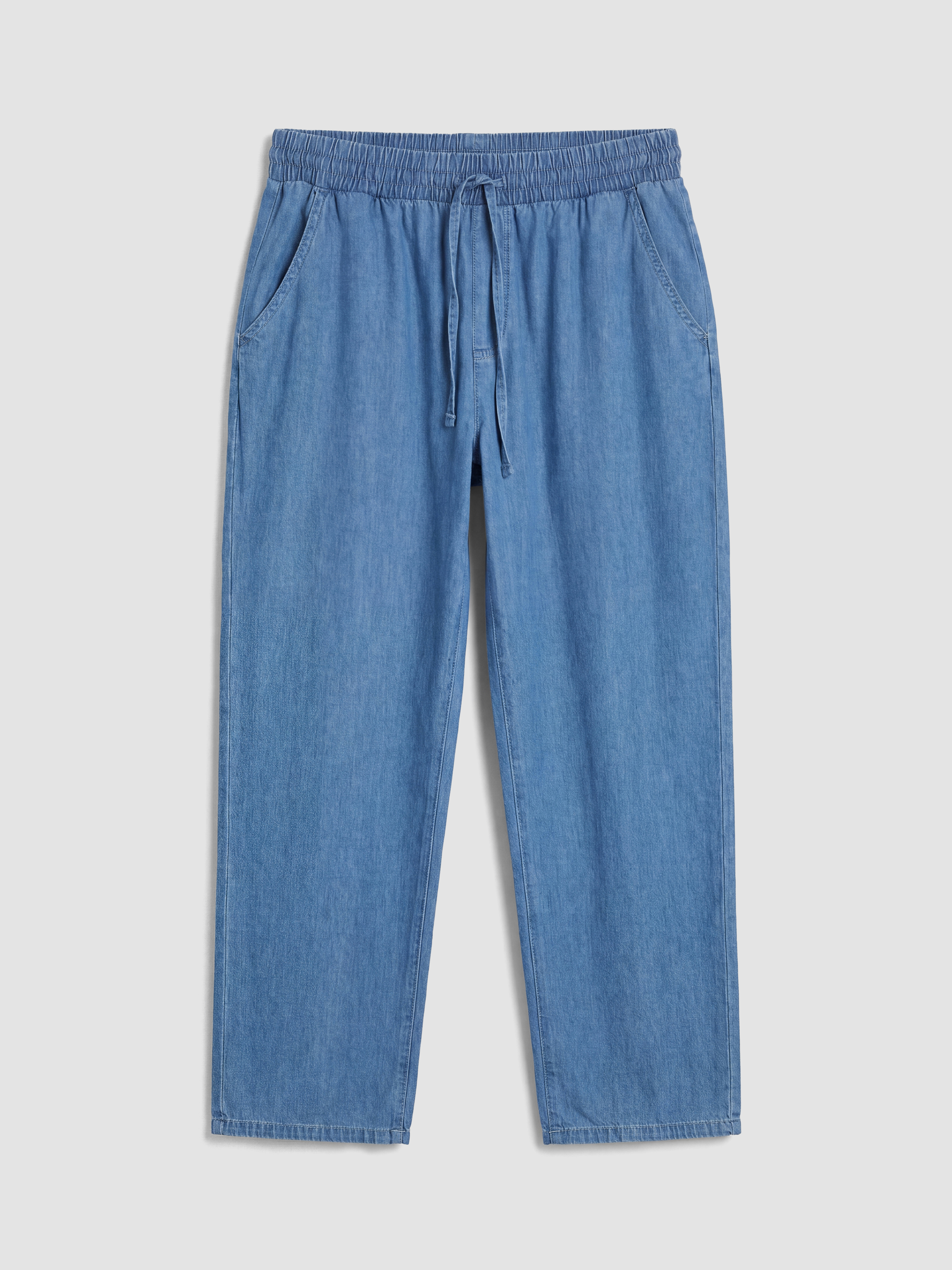 LCWAIKIKI Classic Beli Lastikli Mom Fit Kadın Jean Pantolon görsel 5