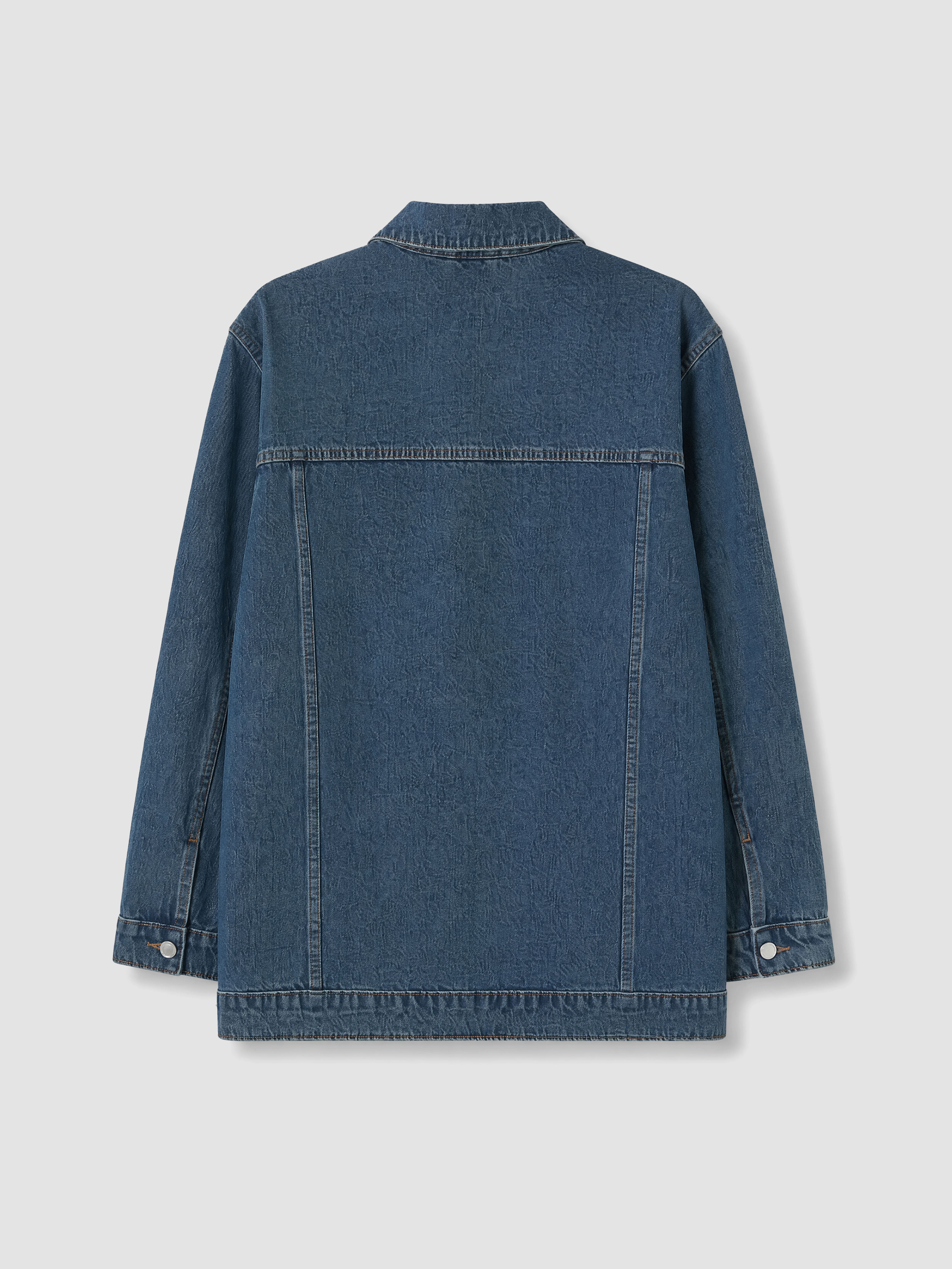 LCW EVERYDAY Gömlek Yaka Oversize Kadın Jean Ceket görsel 7