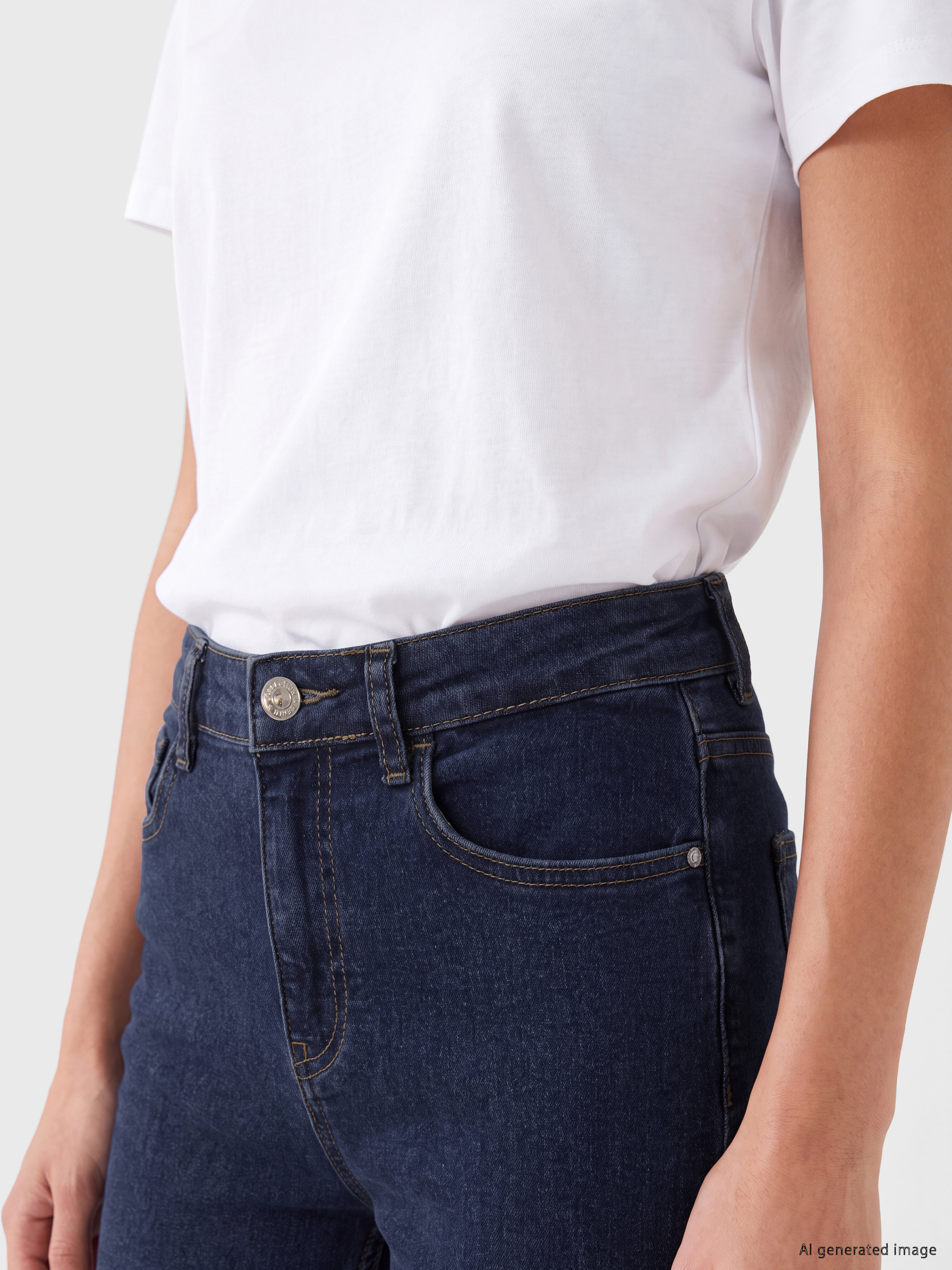 LCWAIKIKI Classic Yüksek Bel Slim Fit Kadın Jean Pantolon görsel 3
