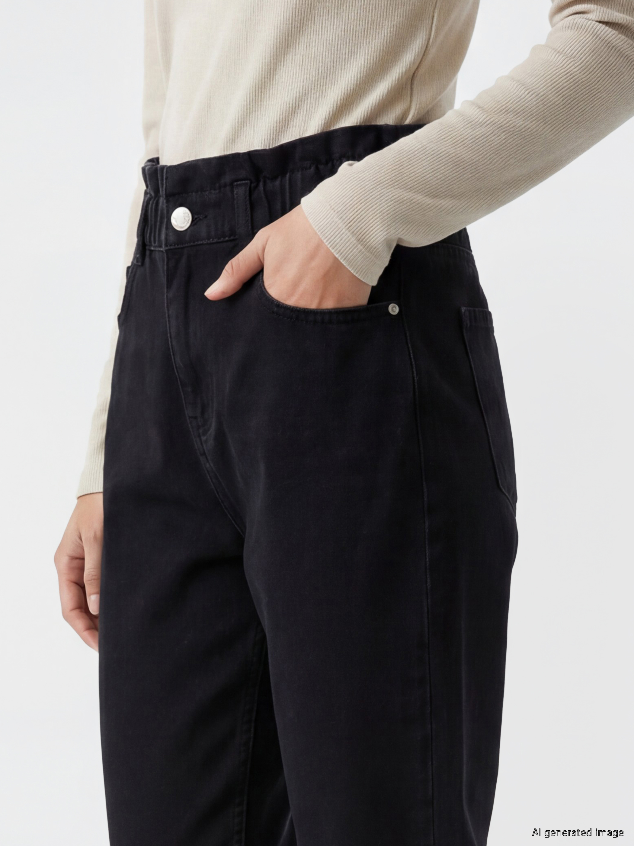 LCWAIKIKI Classic Beli Lastikli Slim Fit Kadın Jean Pantolon görsel 3