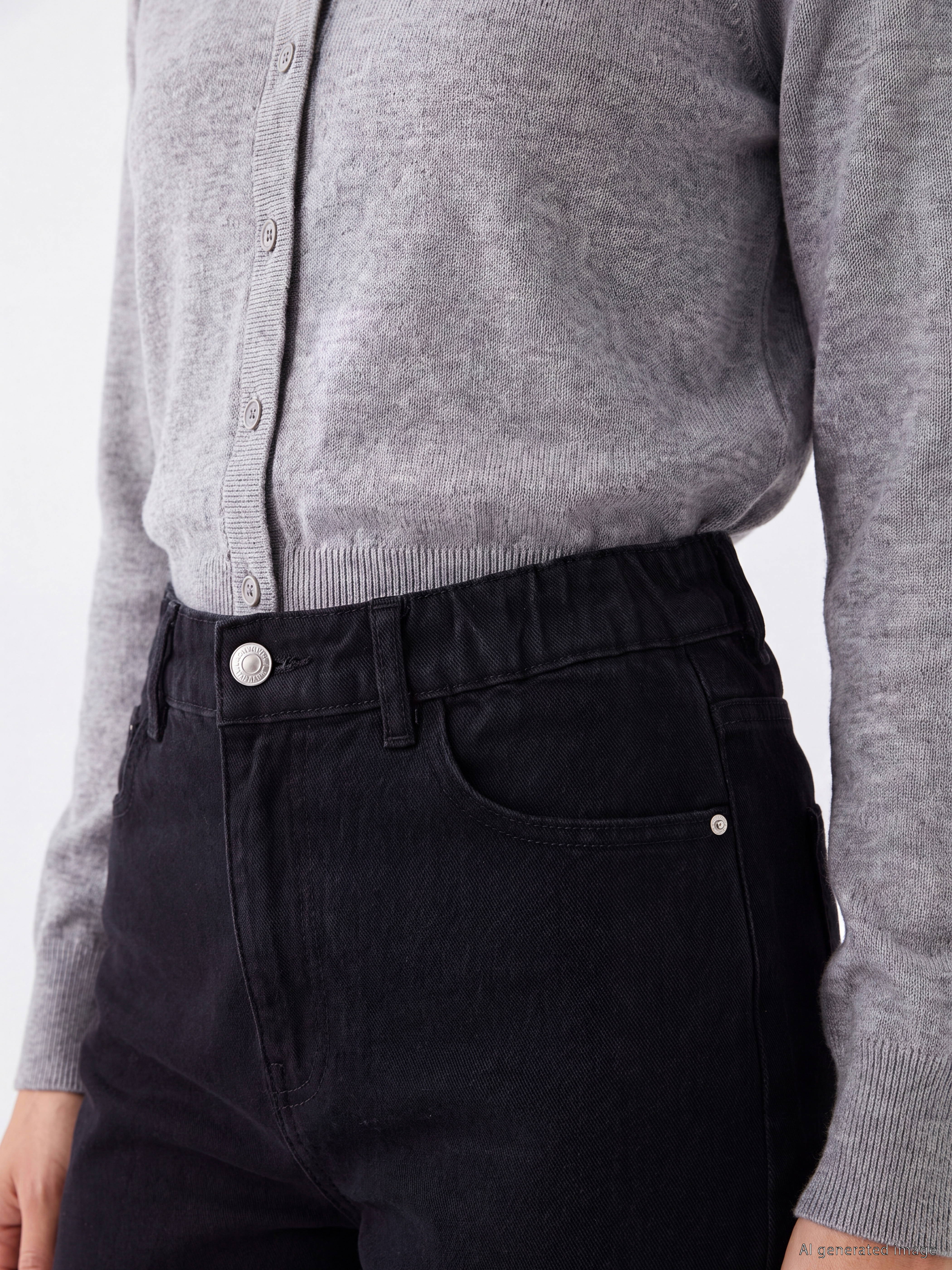 LCWAIKIKI Classic Slim Mom Kadın Jean Pantolon görsel 3