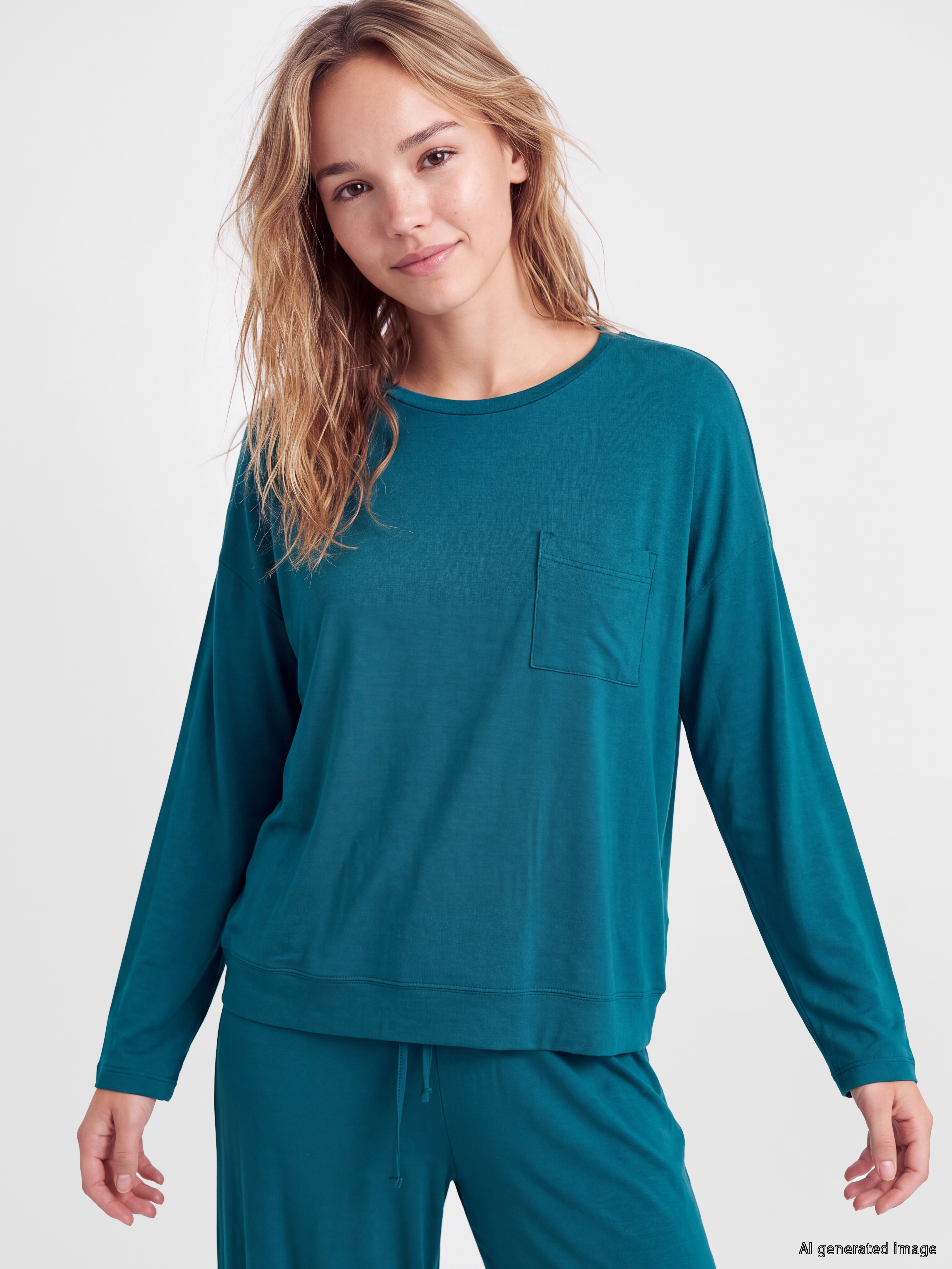 LCW DREAM Bisiklet Yaka Kadın Pijama Takımı görsel 2