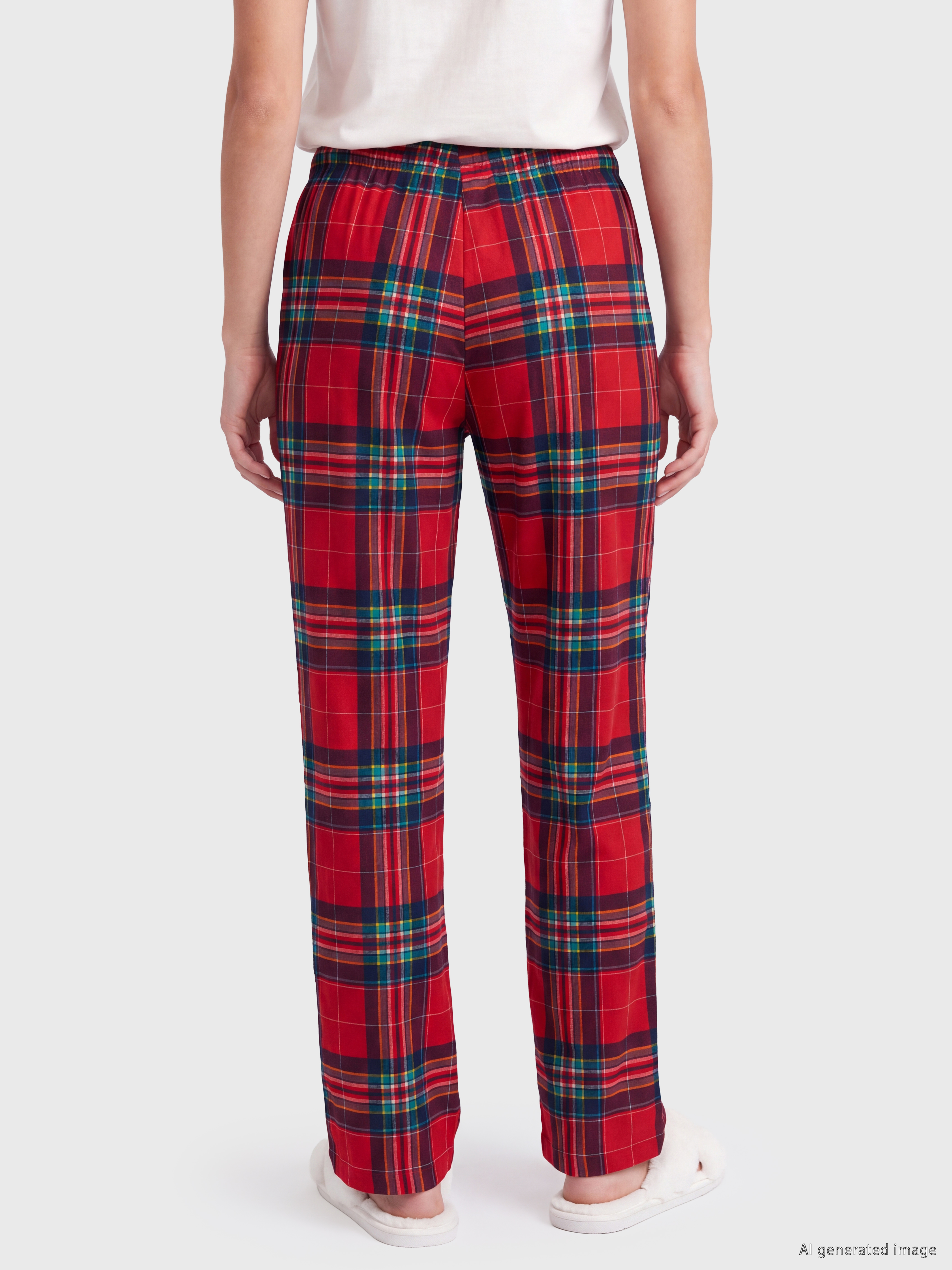 LCW DREAM Ekose Desenli Kadın Polar Pijama Alt görsel 4