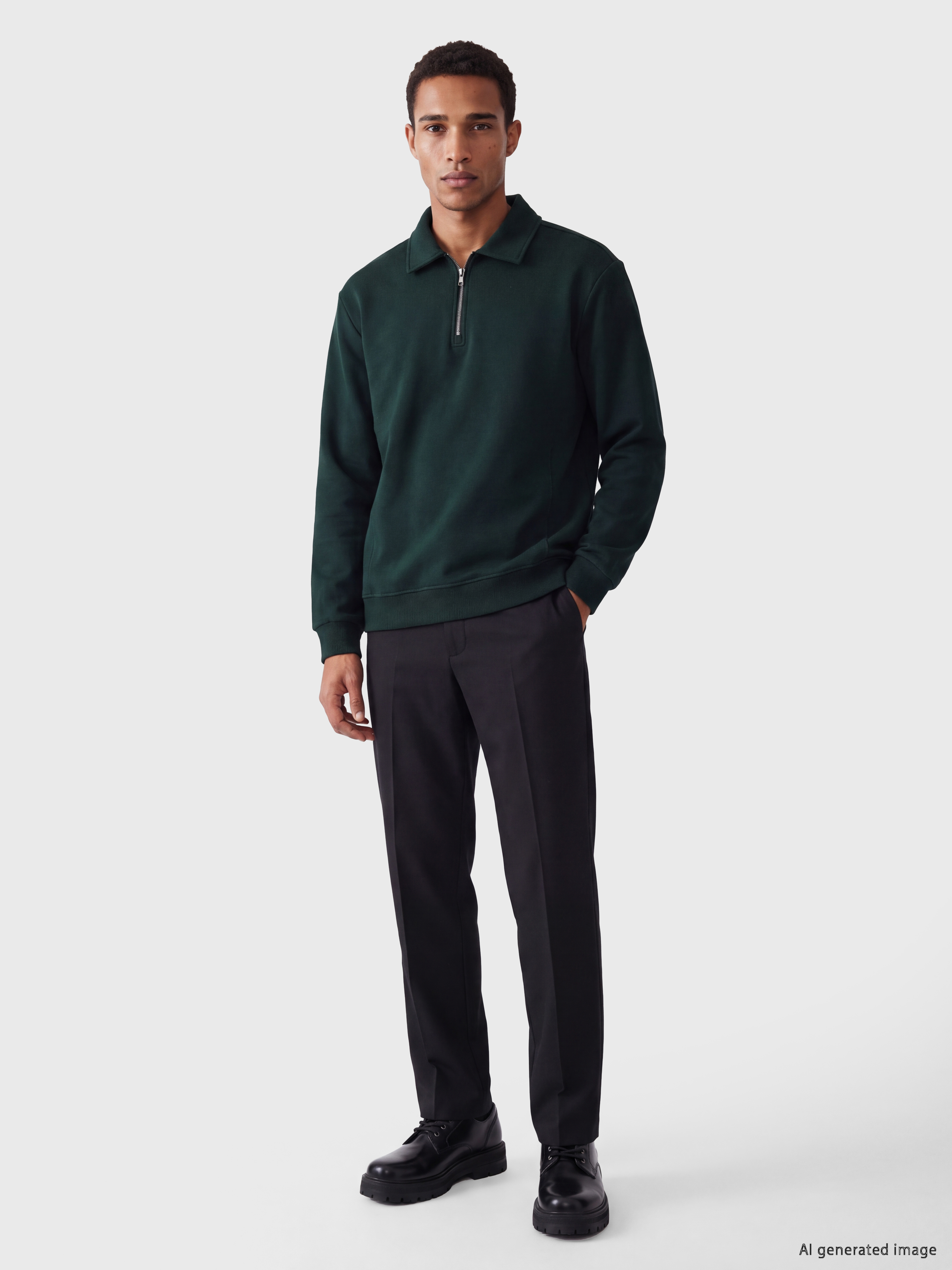 LCW Vision Polo Yaka Erkek Sweatshirt görsel 2