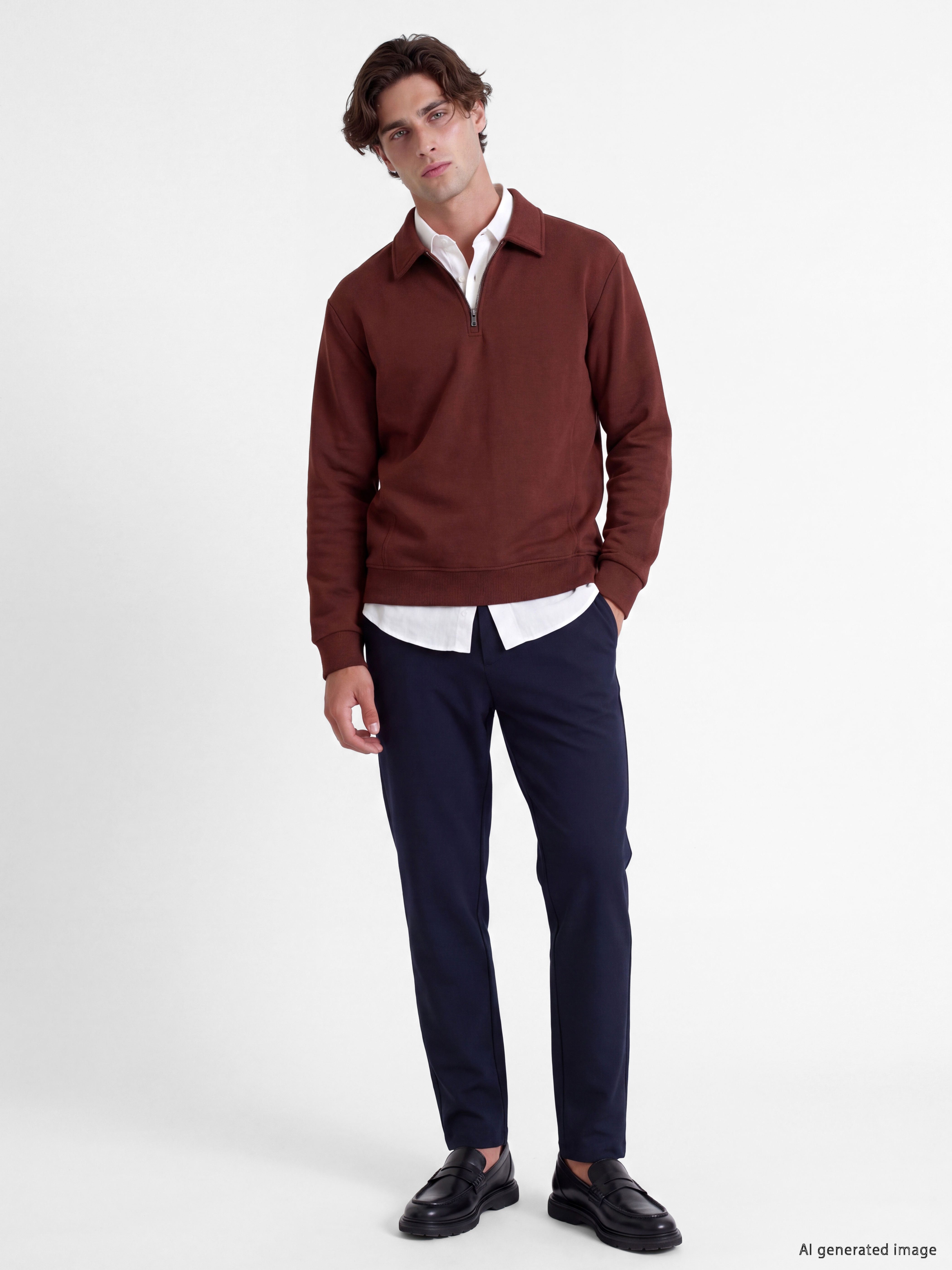 LCW Vision Polo Yaka Erkek Sweatshirt görsel 2