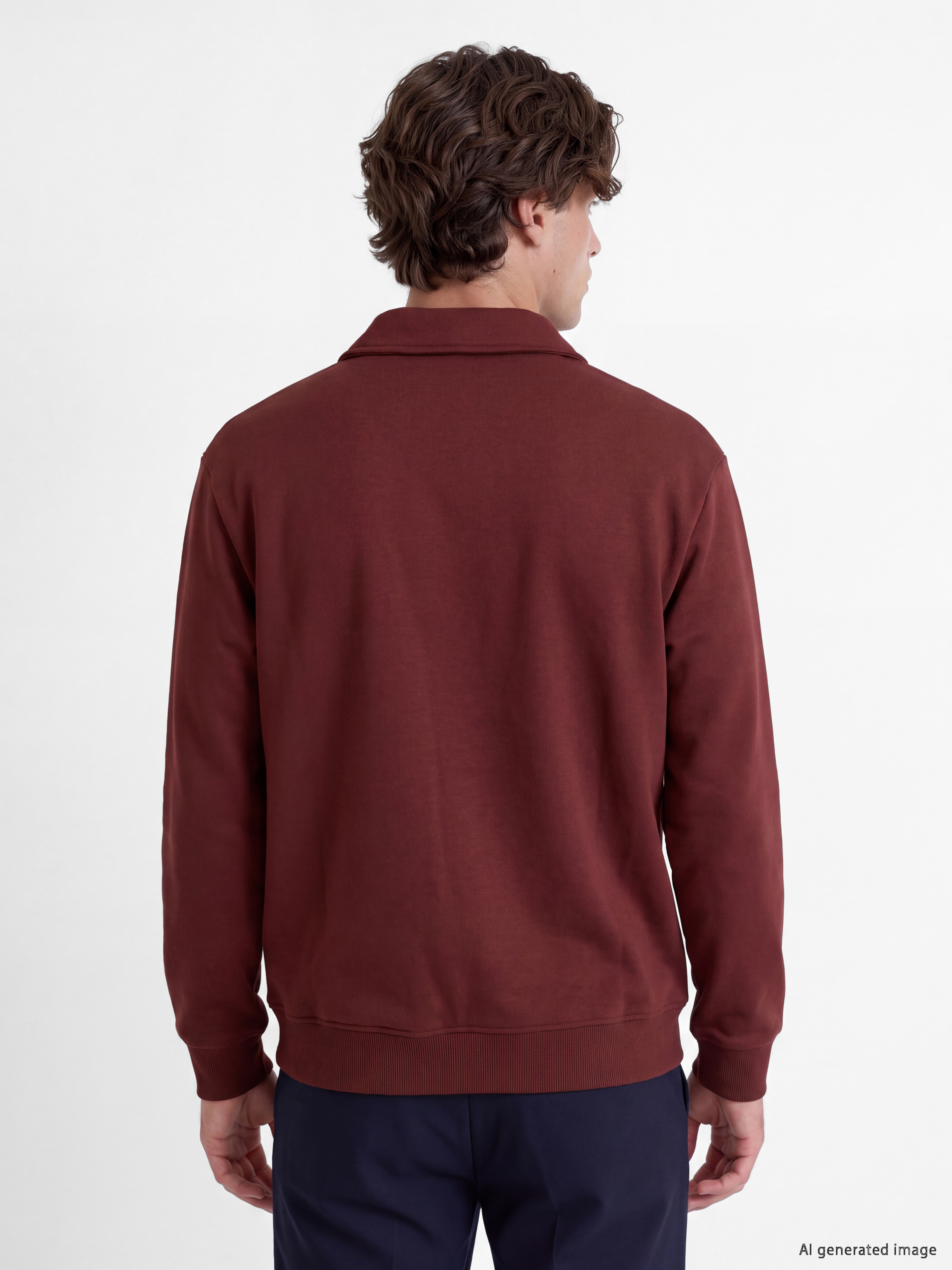 LCW Vision Polo Yaka Erkek Sweatshirt görsel 4
