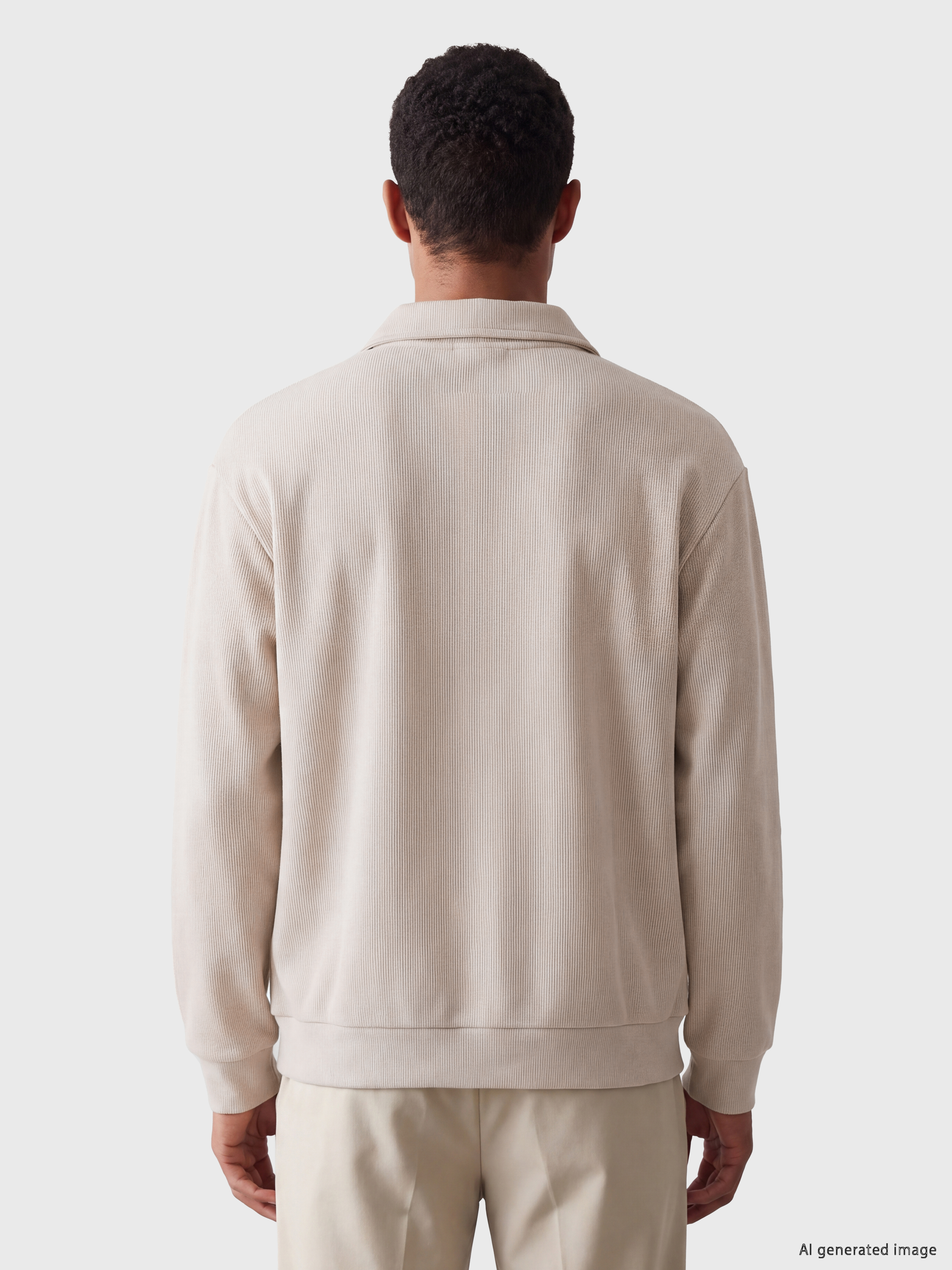 LCW Vision Polo Yaka Erkek Kalın Sweatshirt görsel 3
