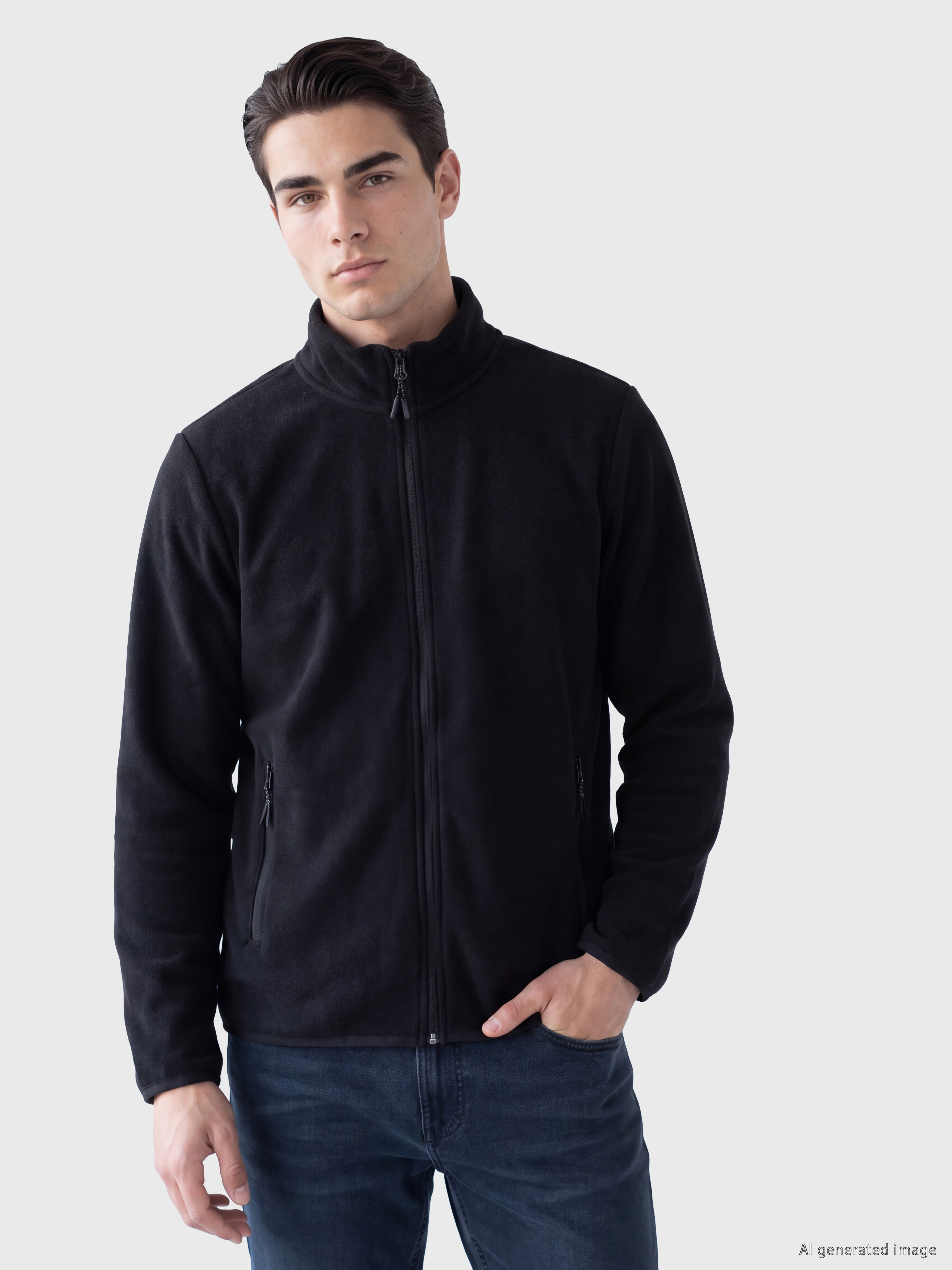 LCWAIKIKI Classic Dik Yaka Erkek Polar Fermuarlı Sweatshirt görsel 2