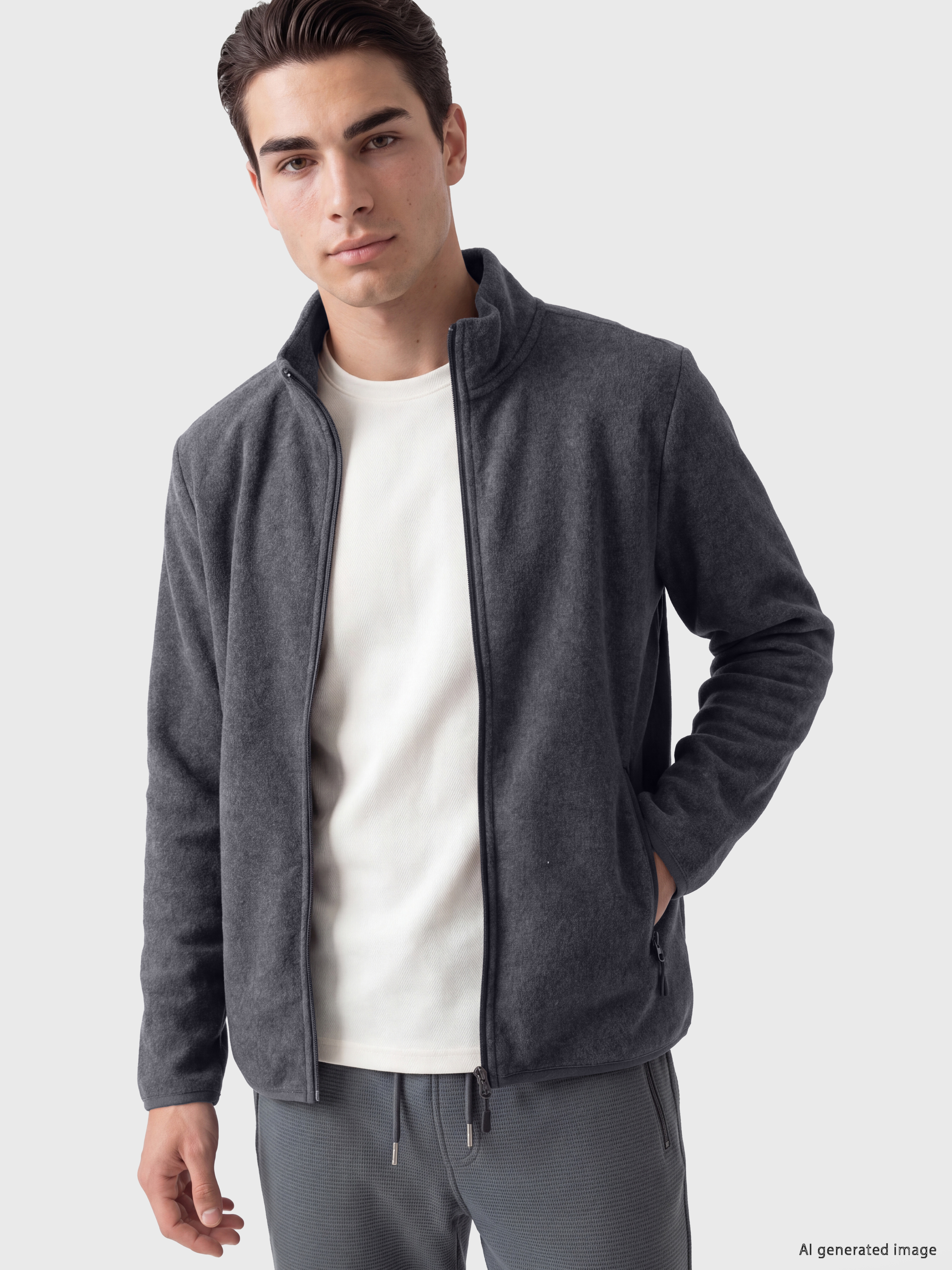 LCWAIKIKI Classic Dik Yaka Erkek Polar Fermuarlı Sweatshirt