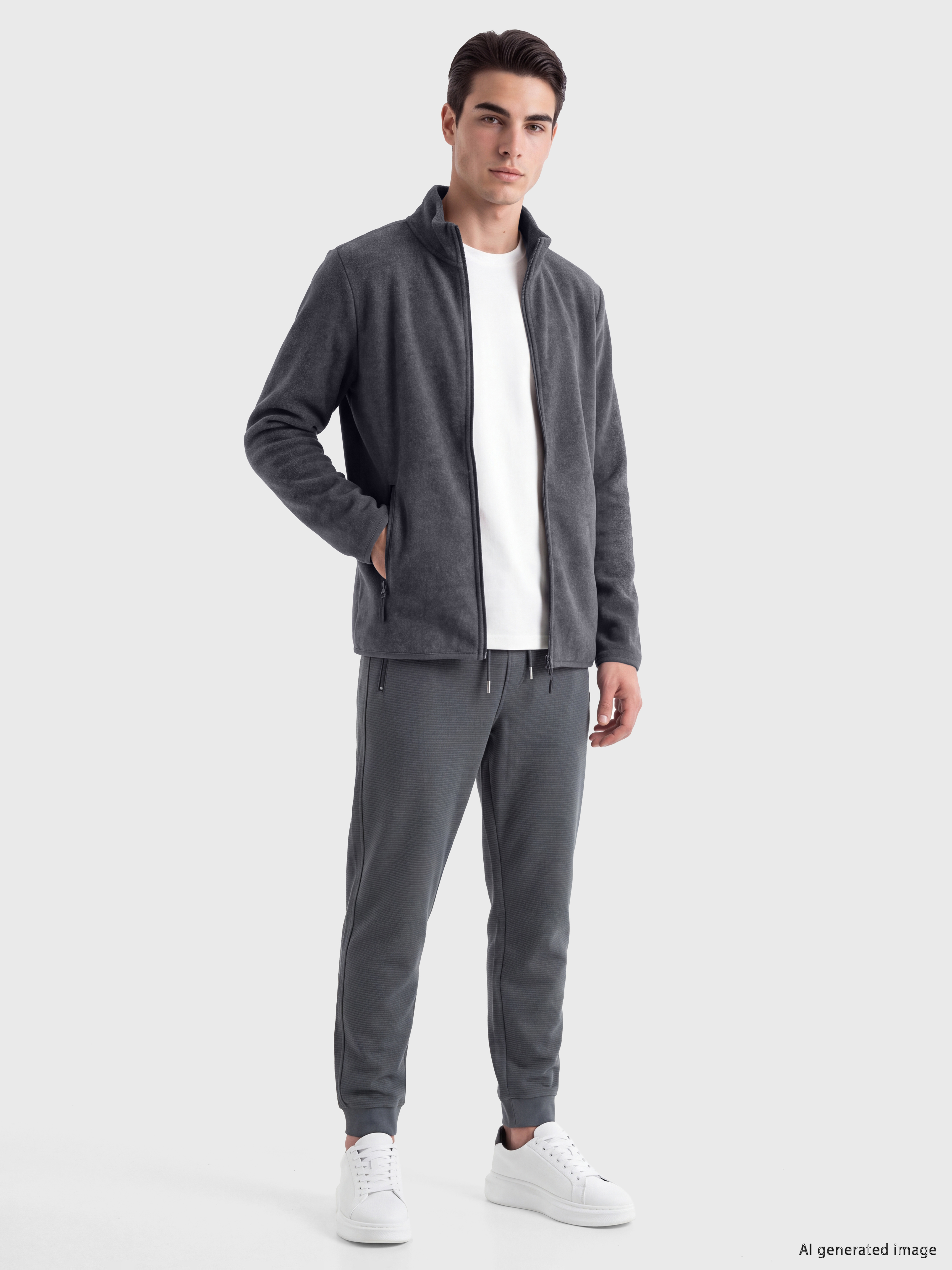 LCWAIKIKI Classic Dik Yaka Erkek Polar Fermuarlı Sweatshirt görsel 2