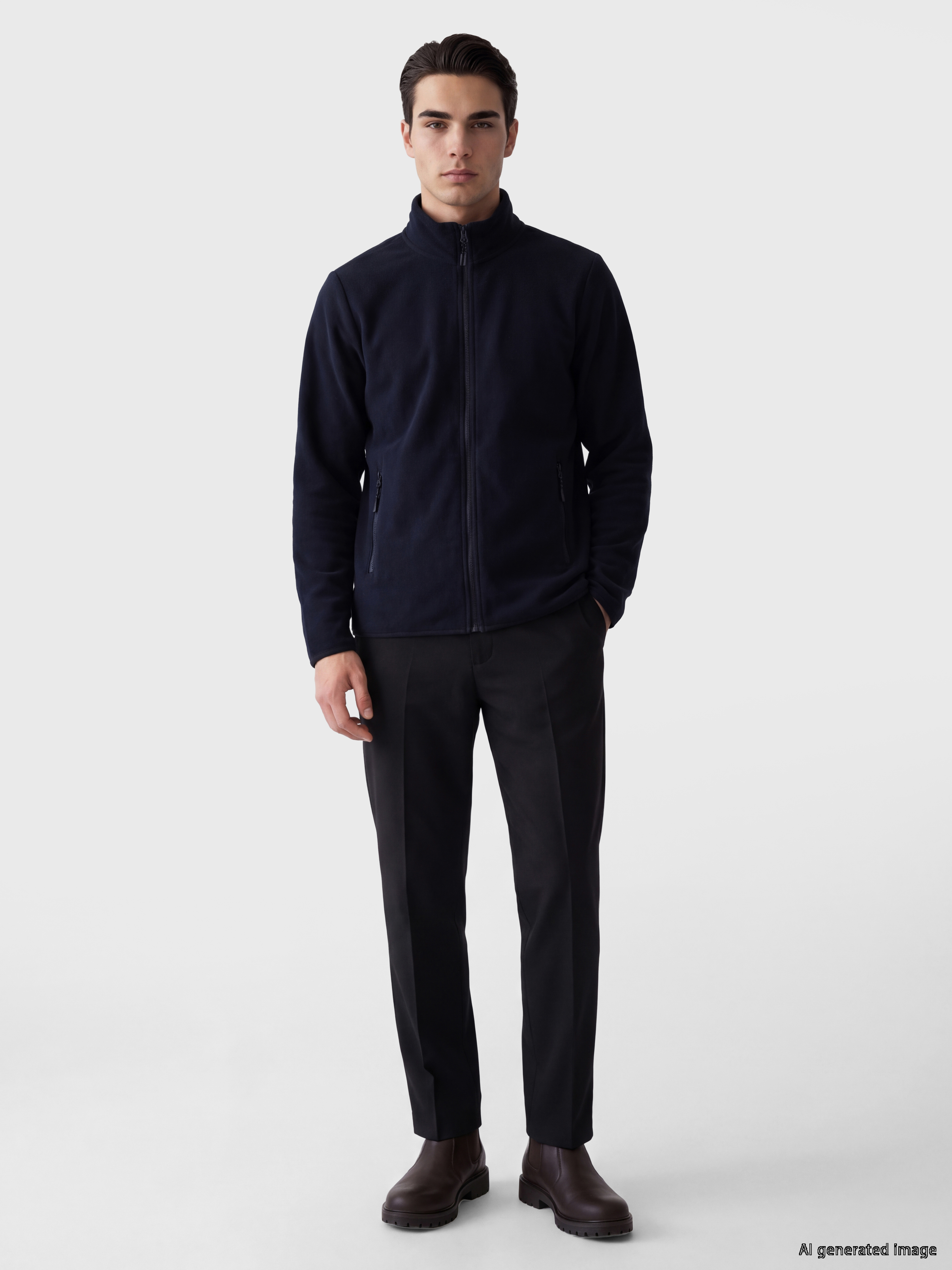 LCWAIKIKI Classic Dik Yaka Erkek Polar Fermuarlı Sweatshirt görsel 2