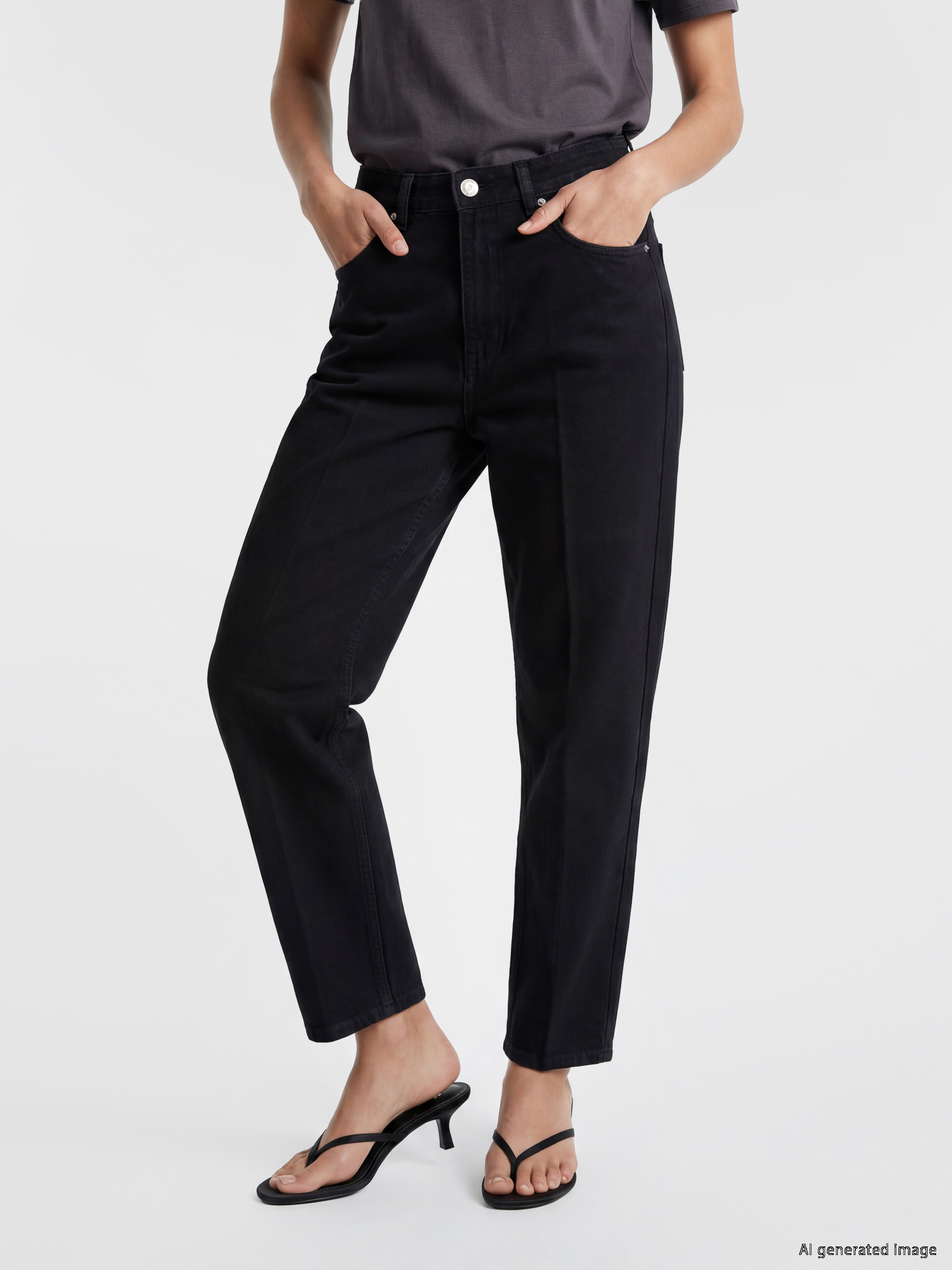 LCWAIKIKI Classic Yüksek Bel Barrel Fit Kadın Jean Pantolon görsel 2