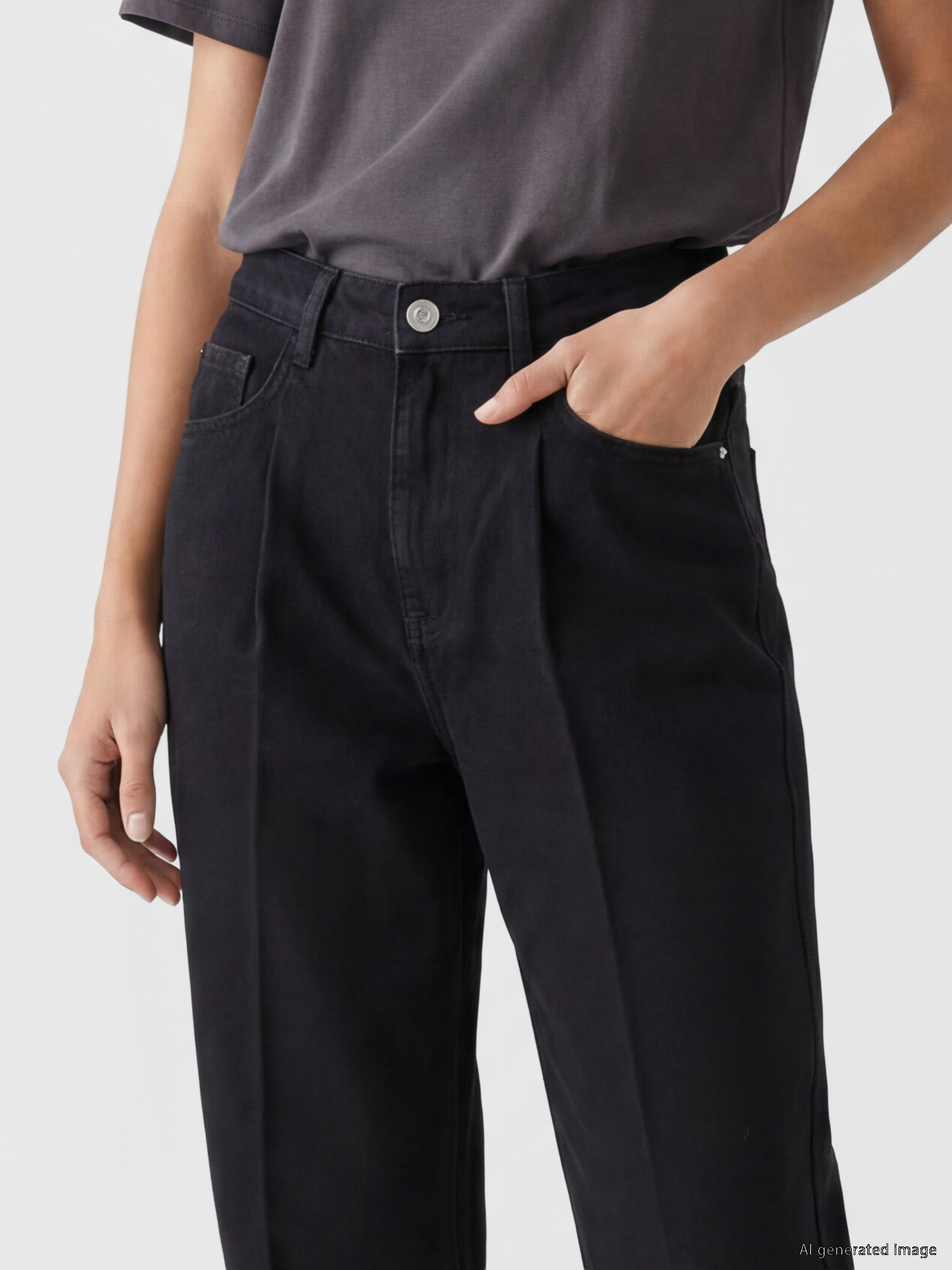 LCWAIKIKI Classic Yüksek Bel Barrel Fit Kadın Jean Pantolon görsel 3