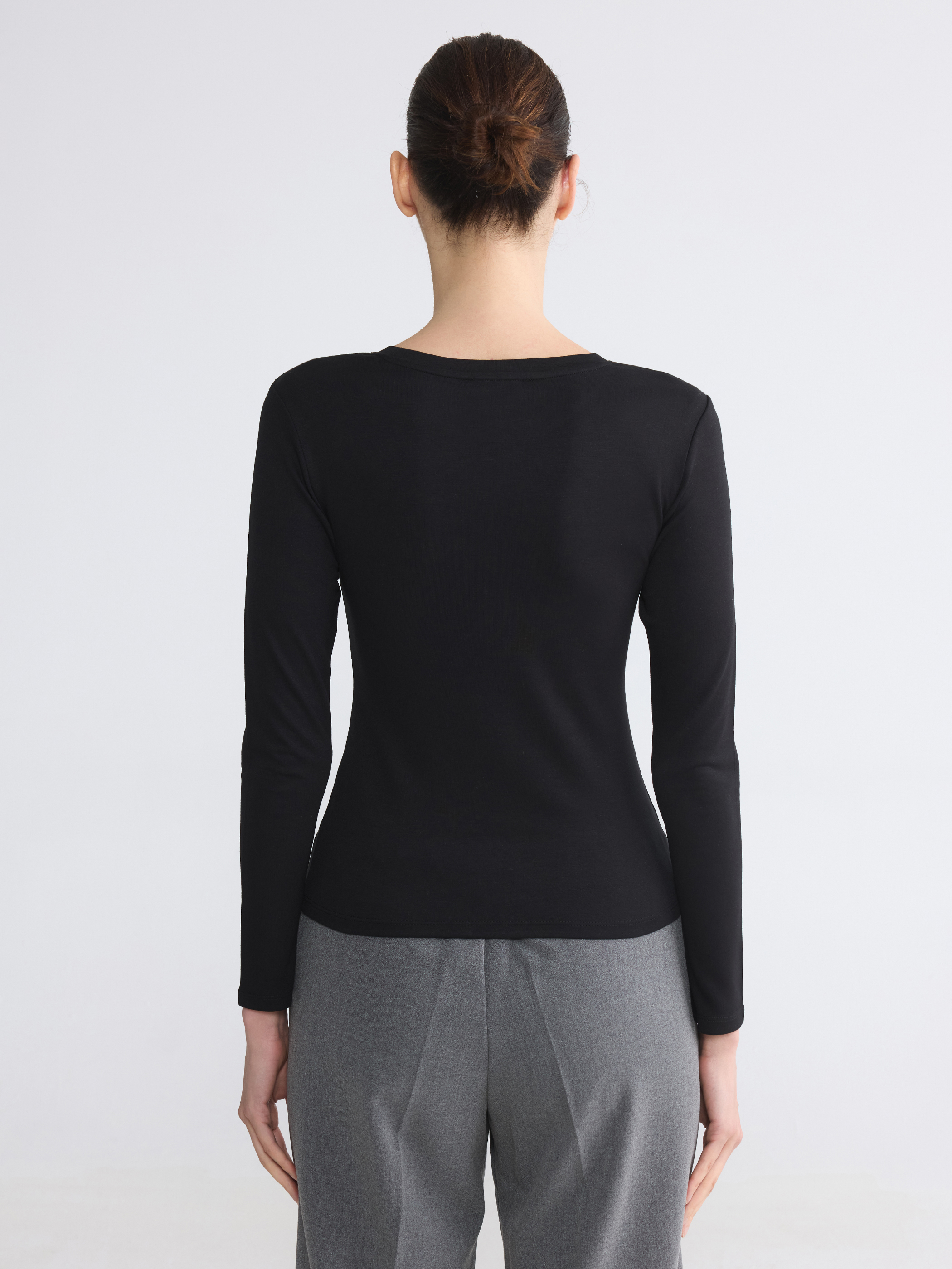 LCW EVERYDAY Bisiklet Yaka Soft Touch Kadın Tişört görsel 4