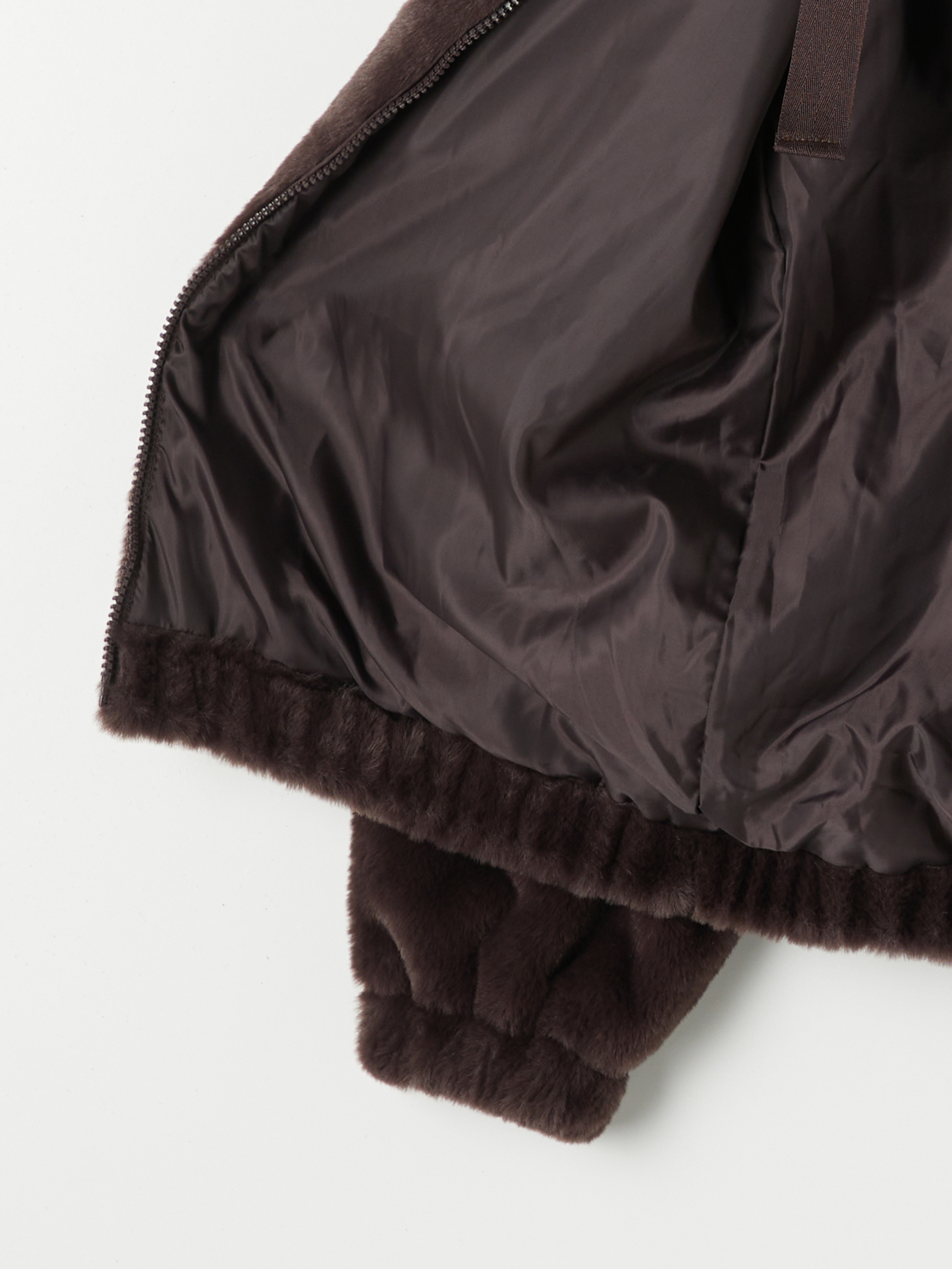 XSIDE Kapüşonlu Oversize Kadın Pelüş Ceket görsel 7