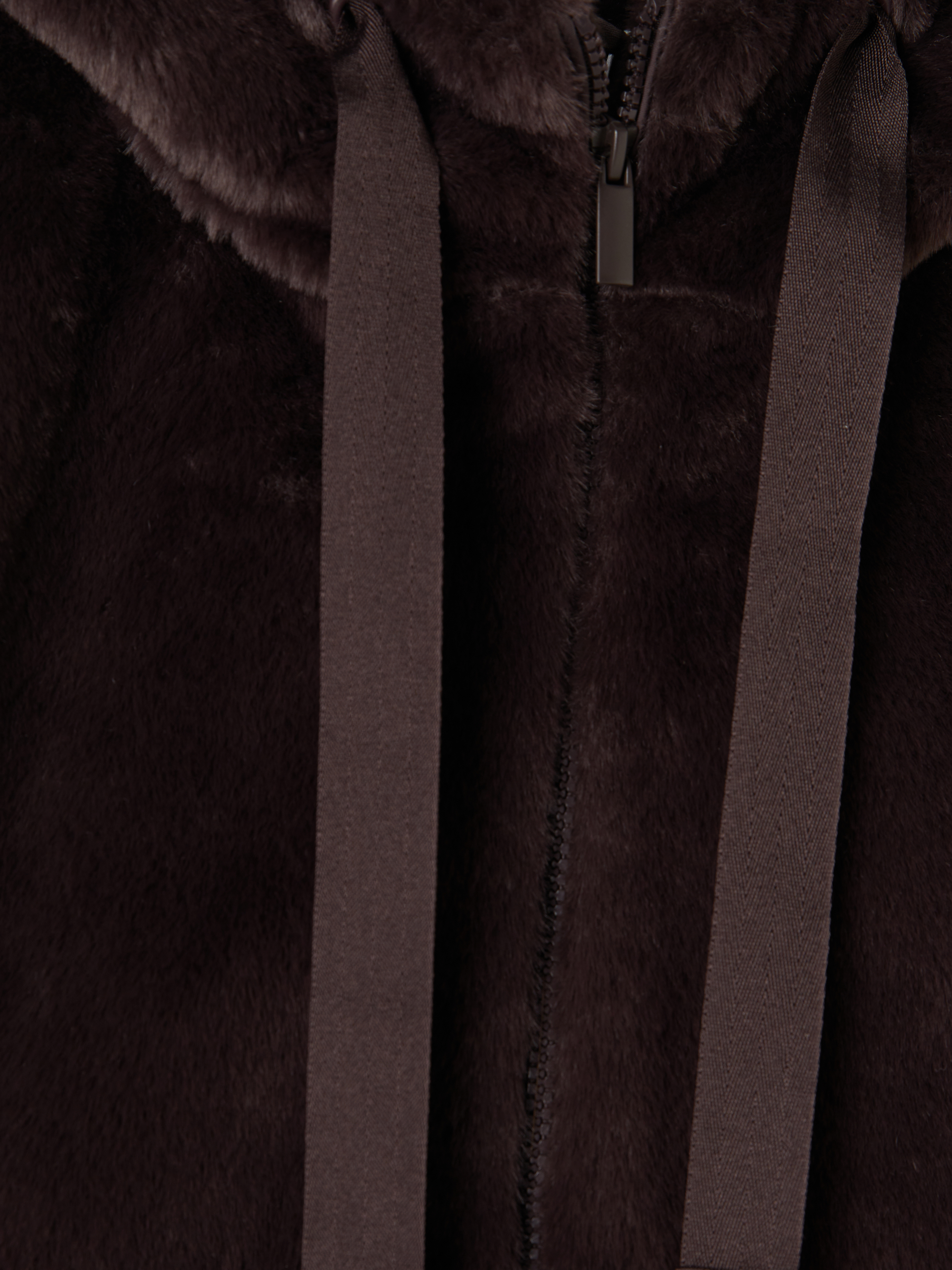 XSIDE Kapüşonlu Oversize Kadın Pelüş Ceket görsel 8