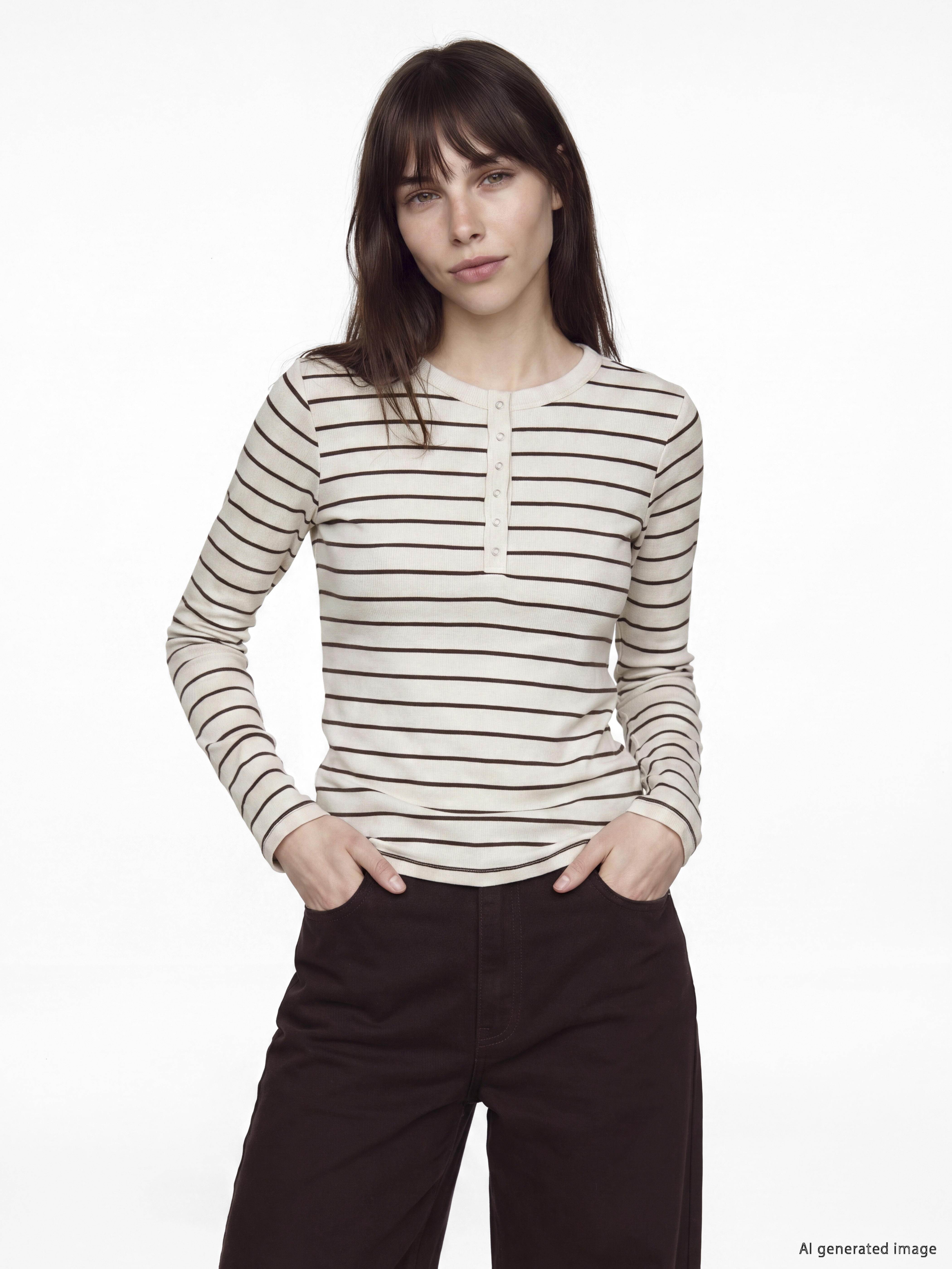 LCW EVERYDAY Bisiklet Yaka Çizgili Kadın Body