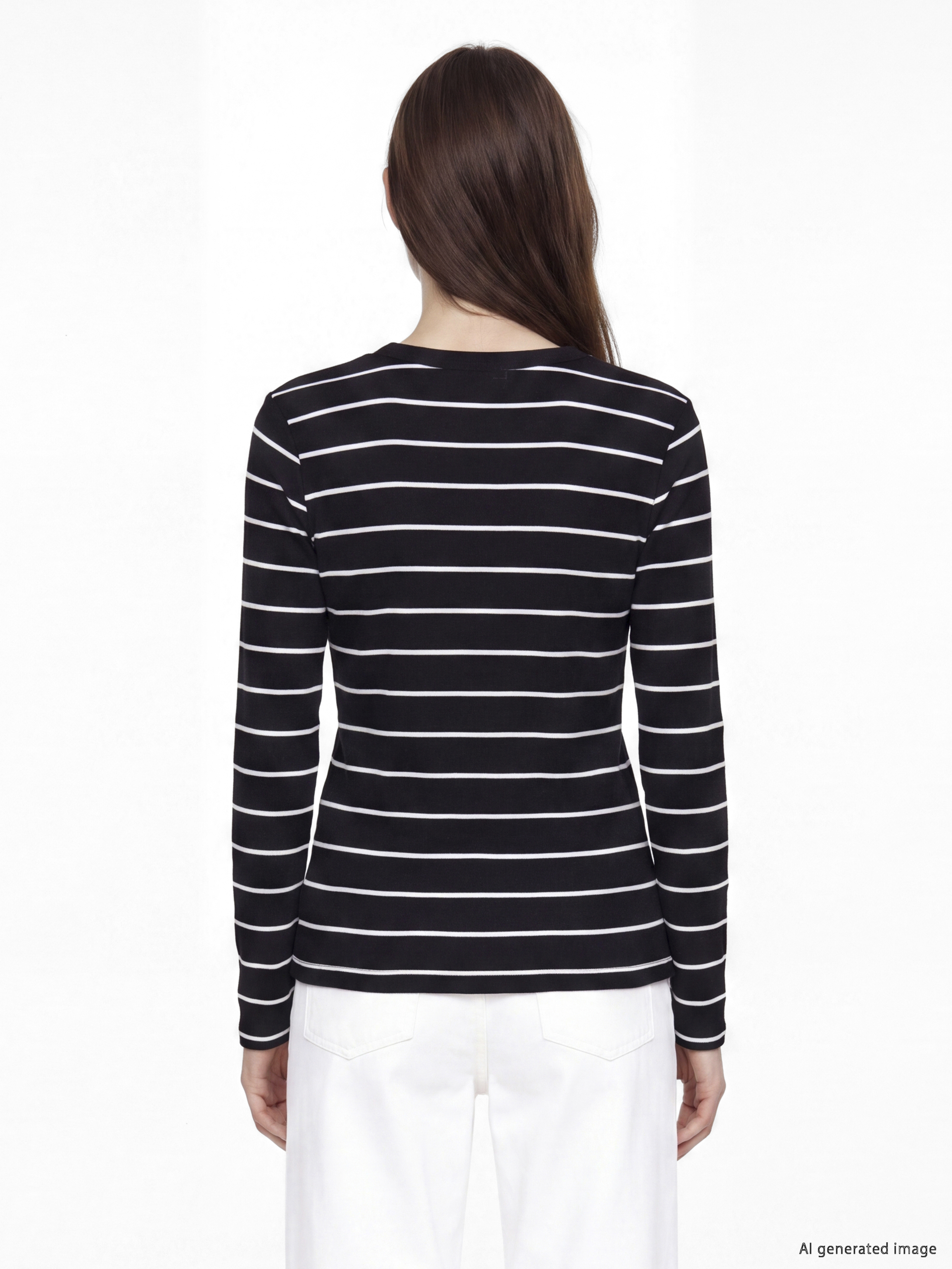 LCW EVERYDAY Bisiklet Yaka Çizgili Kadın Body görsel 4