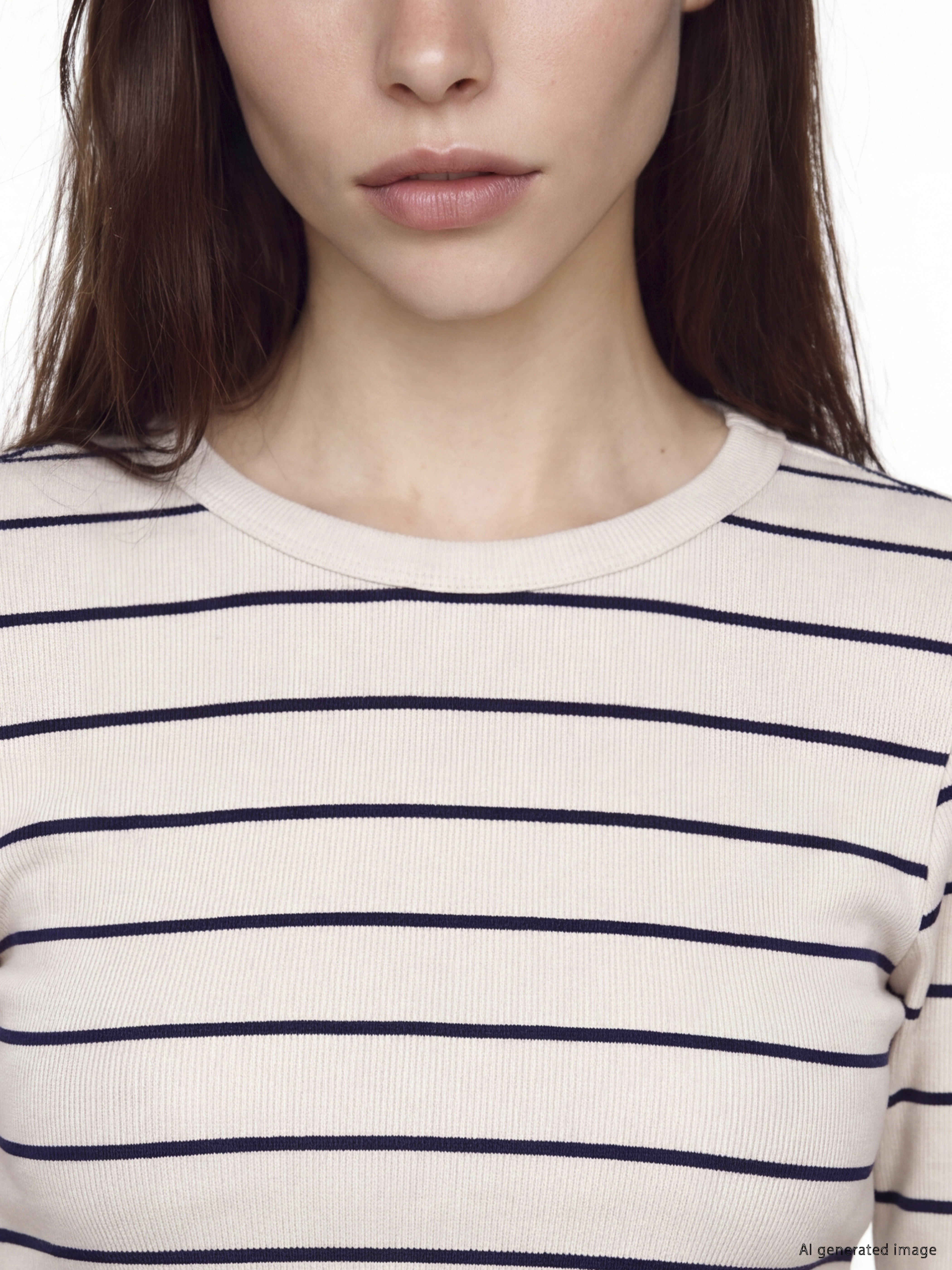 LCW EVERYDAY Bisiklet Yaka Çizgili Kadın Body görsel 3